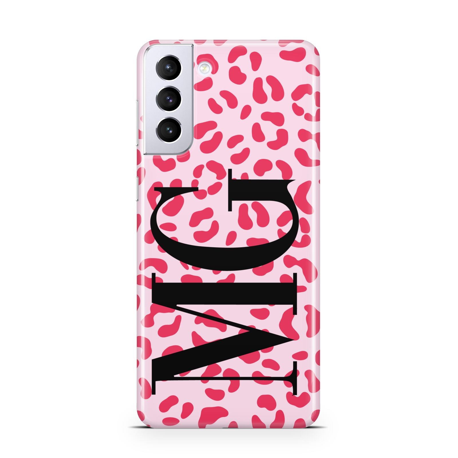 Personalised Leopard Print Initials Samsung S21 Plus Case