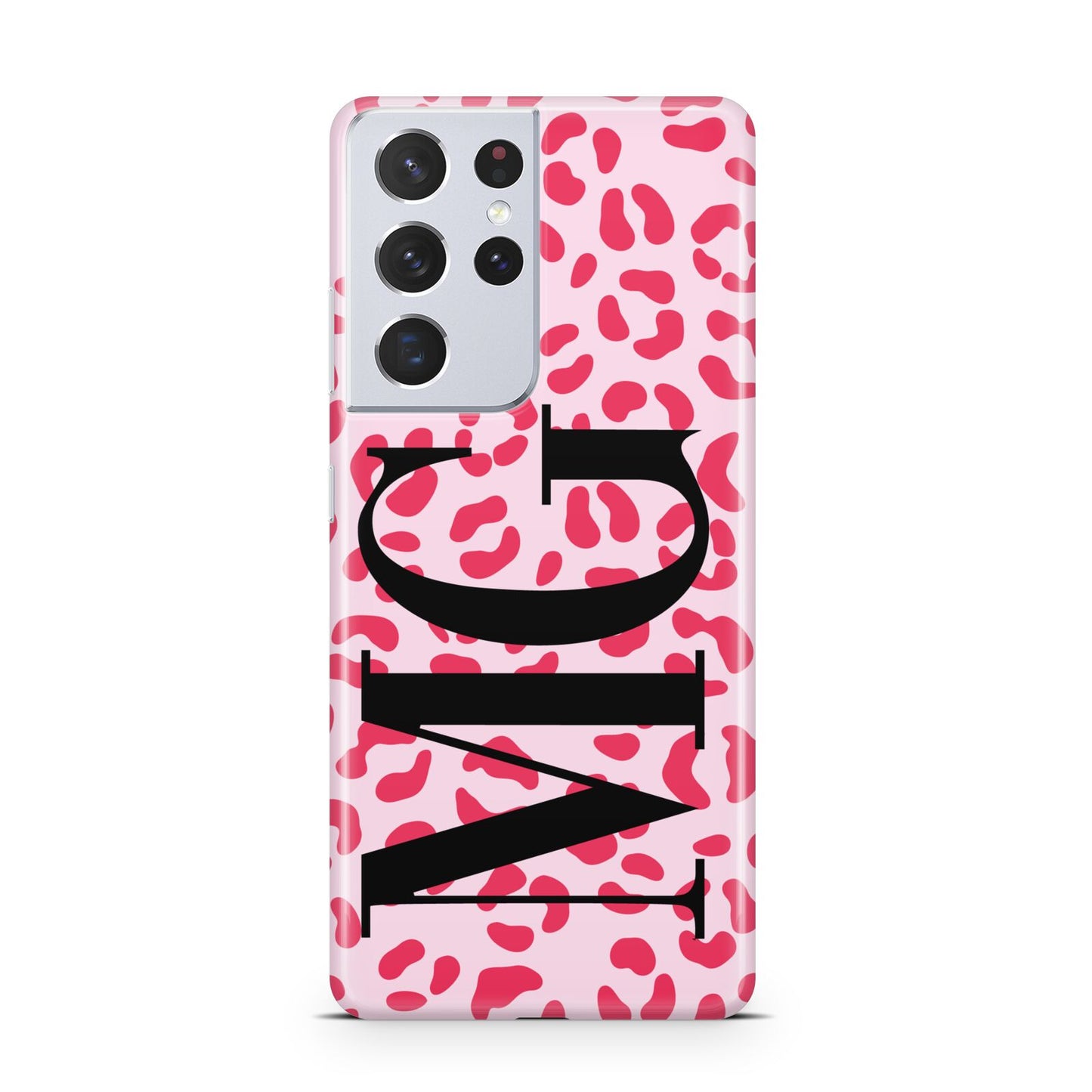 Personalised Leopard Print Initials Samsung S21 Ultra Case