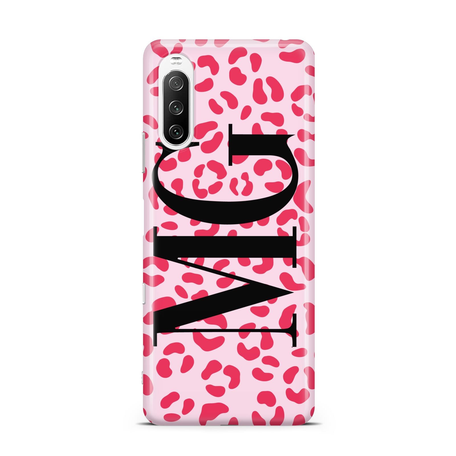 Personalised Leopard Print Initials Sony Xperia 10 III Case