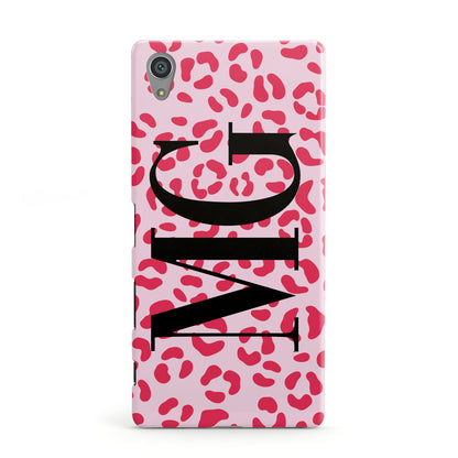 Personalised Leopard Print Initials Sony Xperia Case