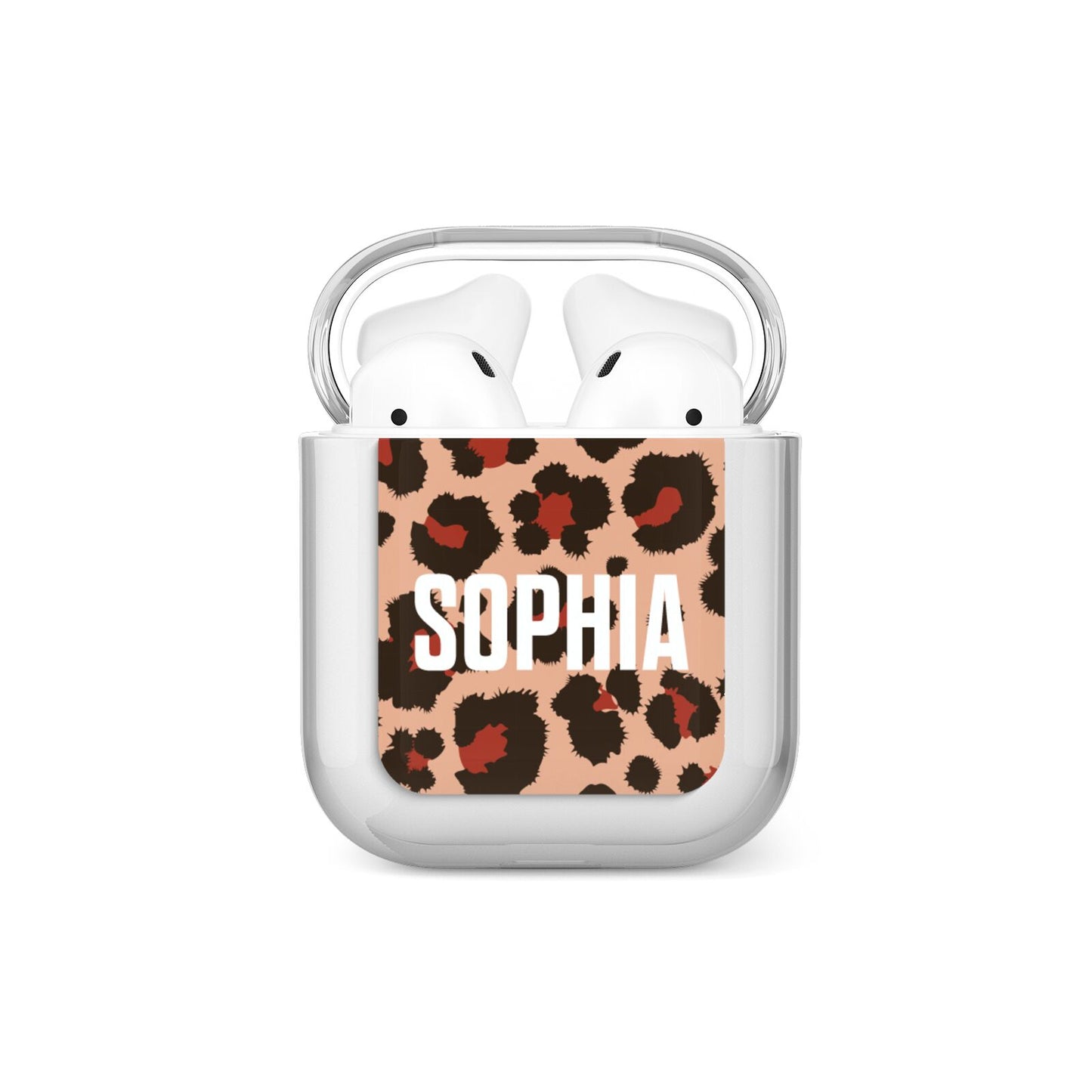 Personalised Leopard Print Name AirPods Case