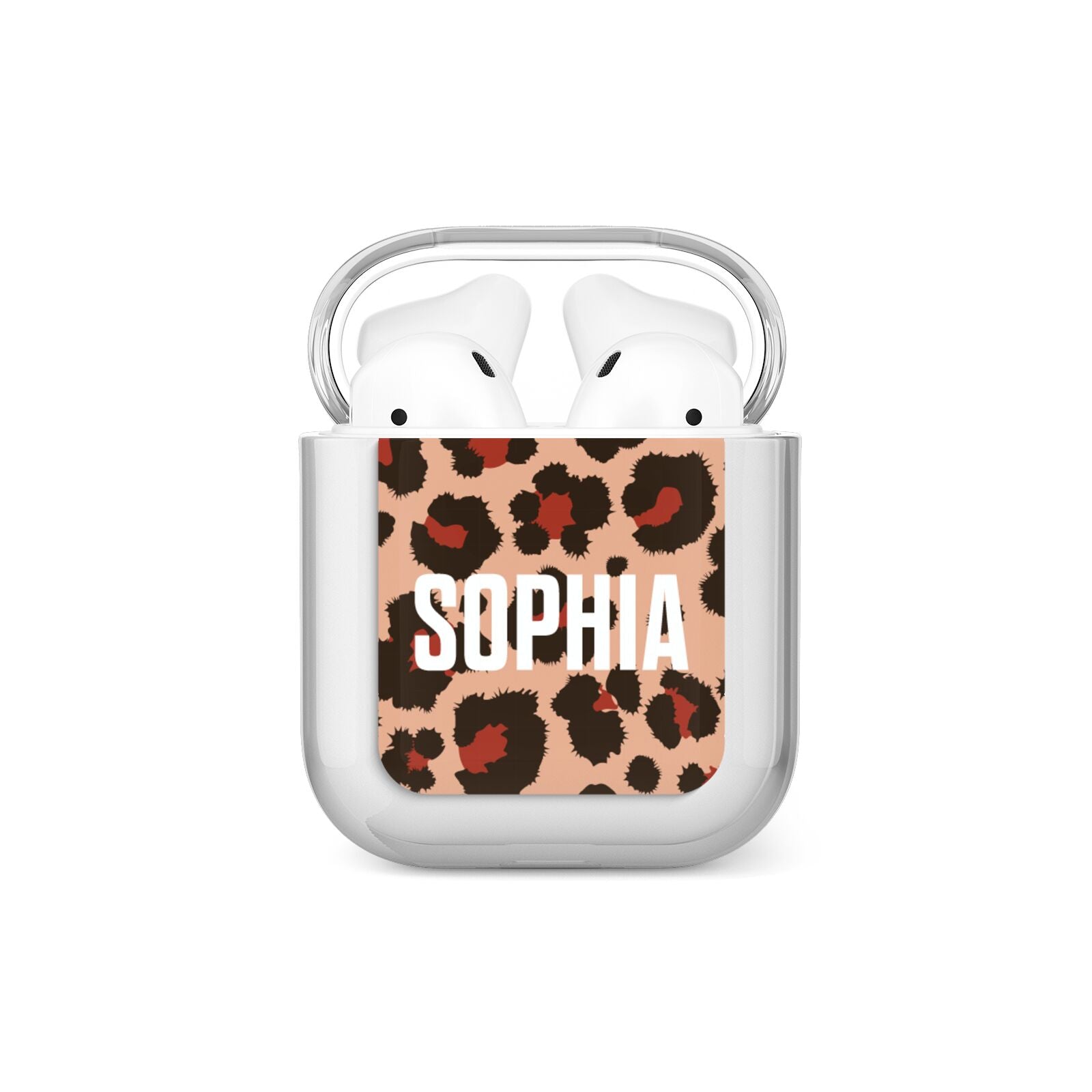 Personalised Leopard Print Name AirPods Case