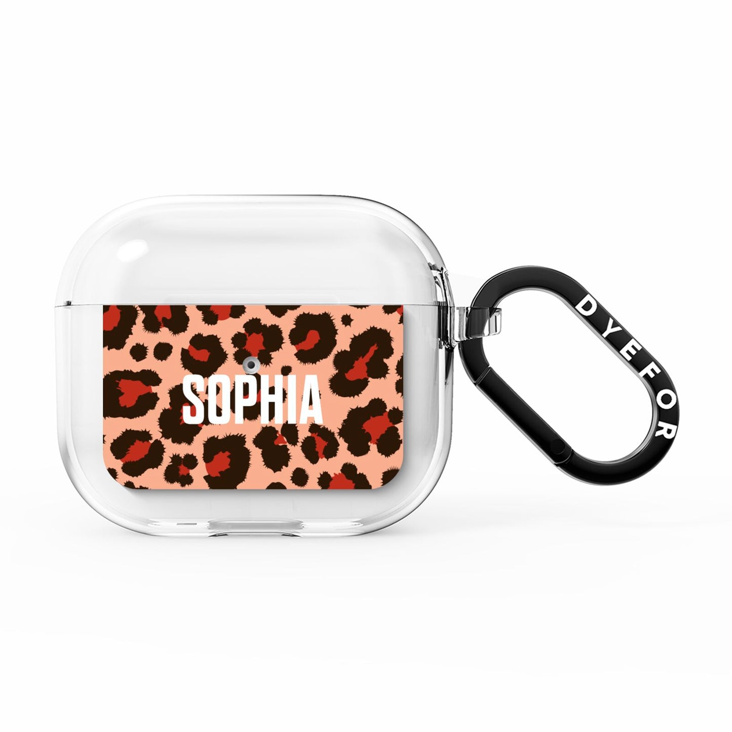 Personalised Leopard Print Name AirPods Clear Case 3rd Gen