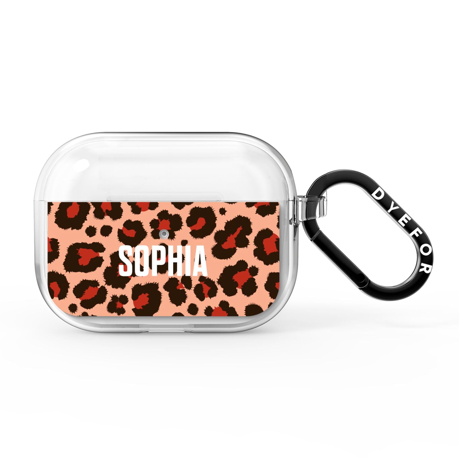 Personalised Leopard Print Name AirPods Pro Clear Case