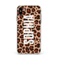 Personalised Leopard Print Name Apple iPhone Xs Max Impact Case White Edge on Black Phone