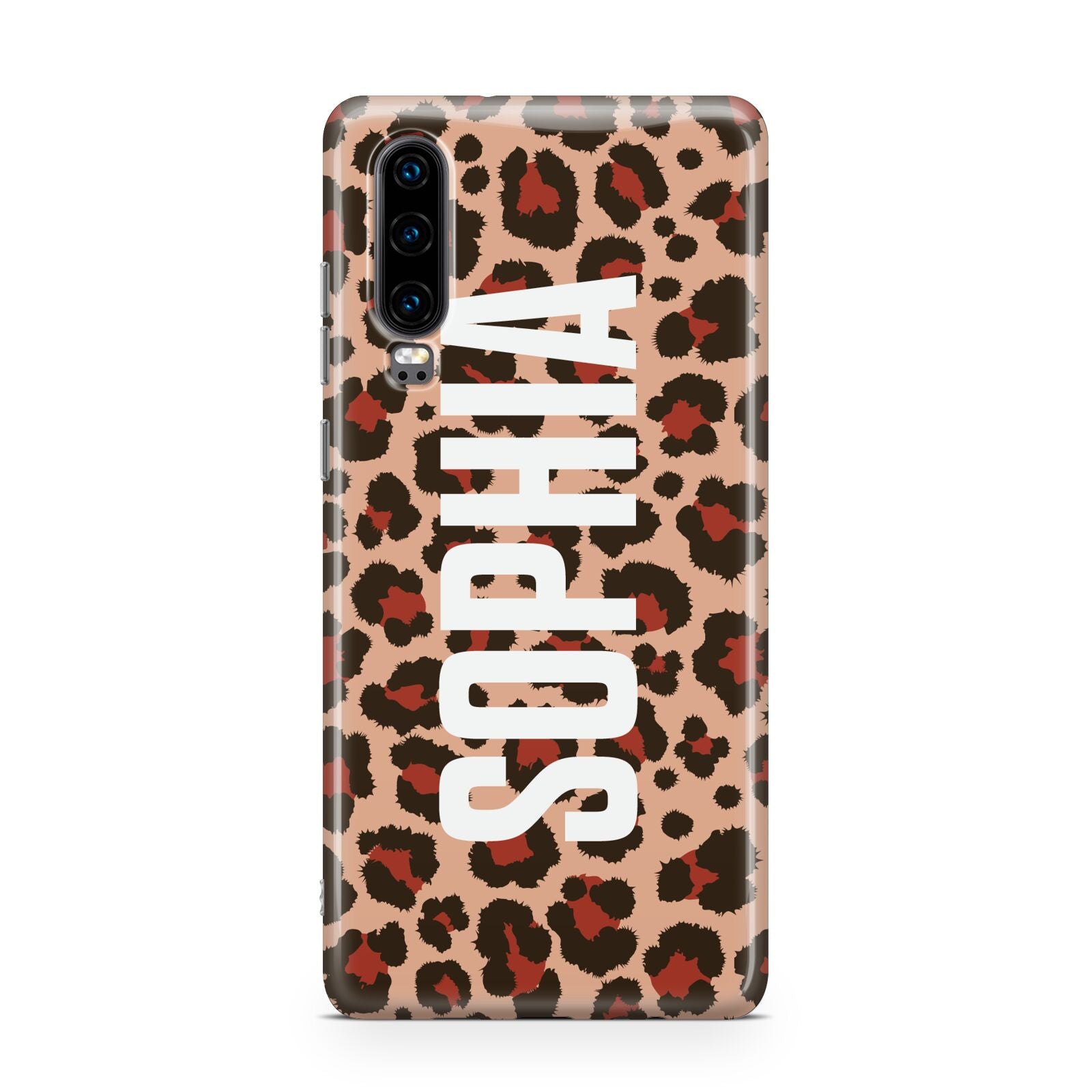 Personalised Leopard Print Name Huawei P30 Phone Case