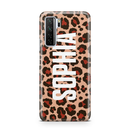 Personalised Leopard Print Name Huawei P40 Lite 5G Phone Case