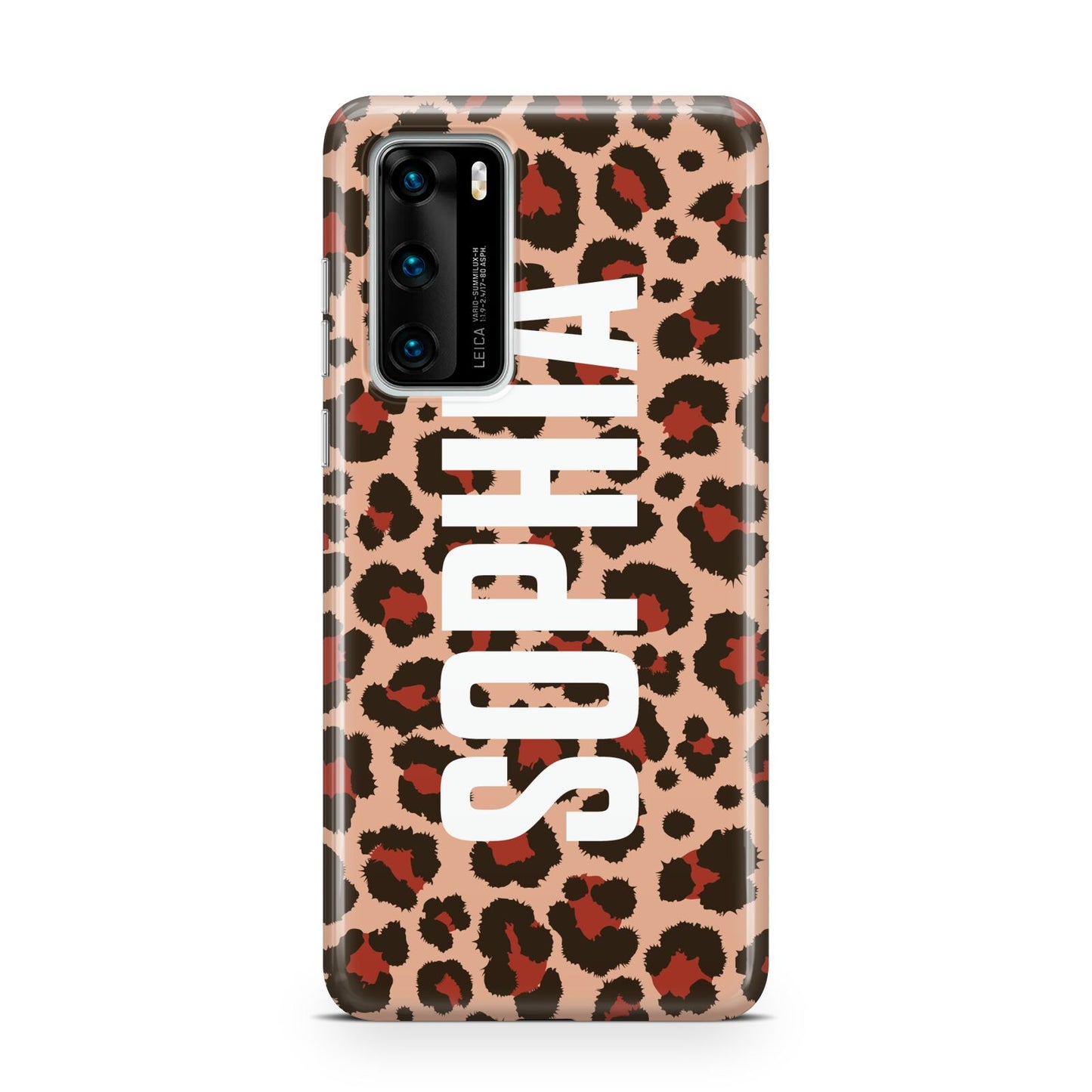 Personalised Leopard Print Name Huawei P40 Phone Case