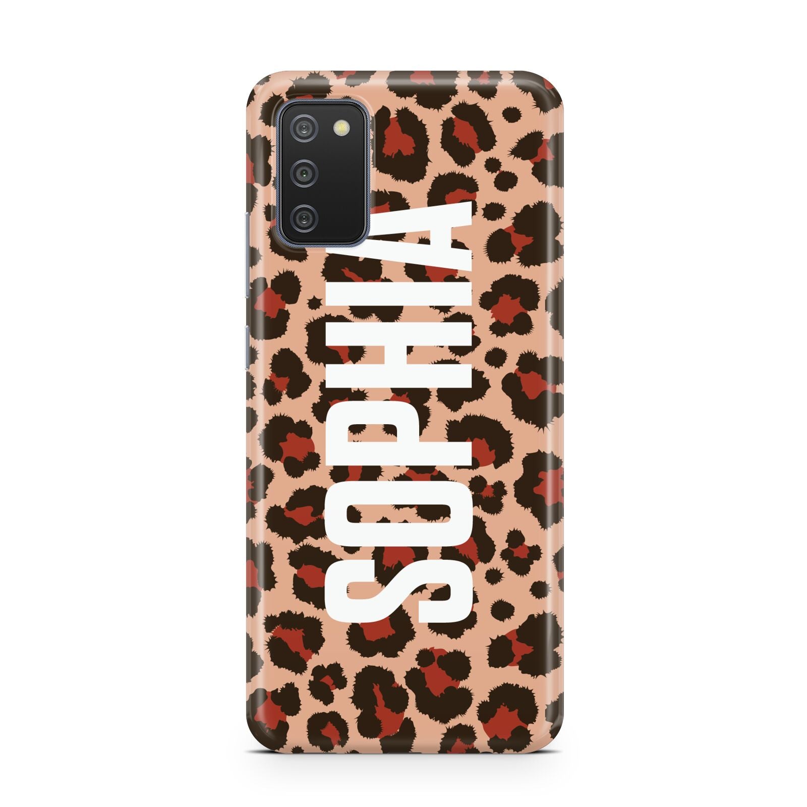 Personalised Leopard Print Name Samsung A02s Case