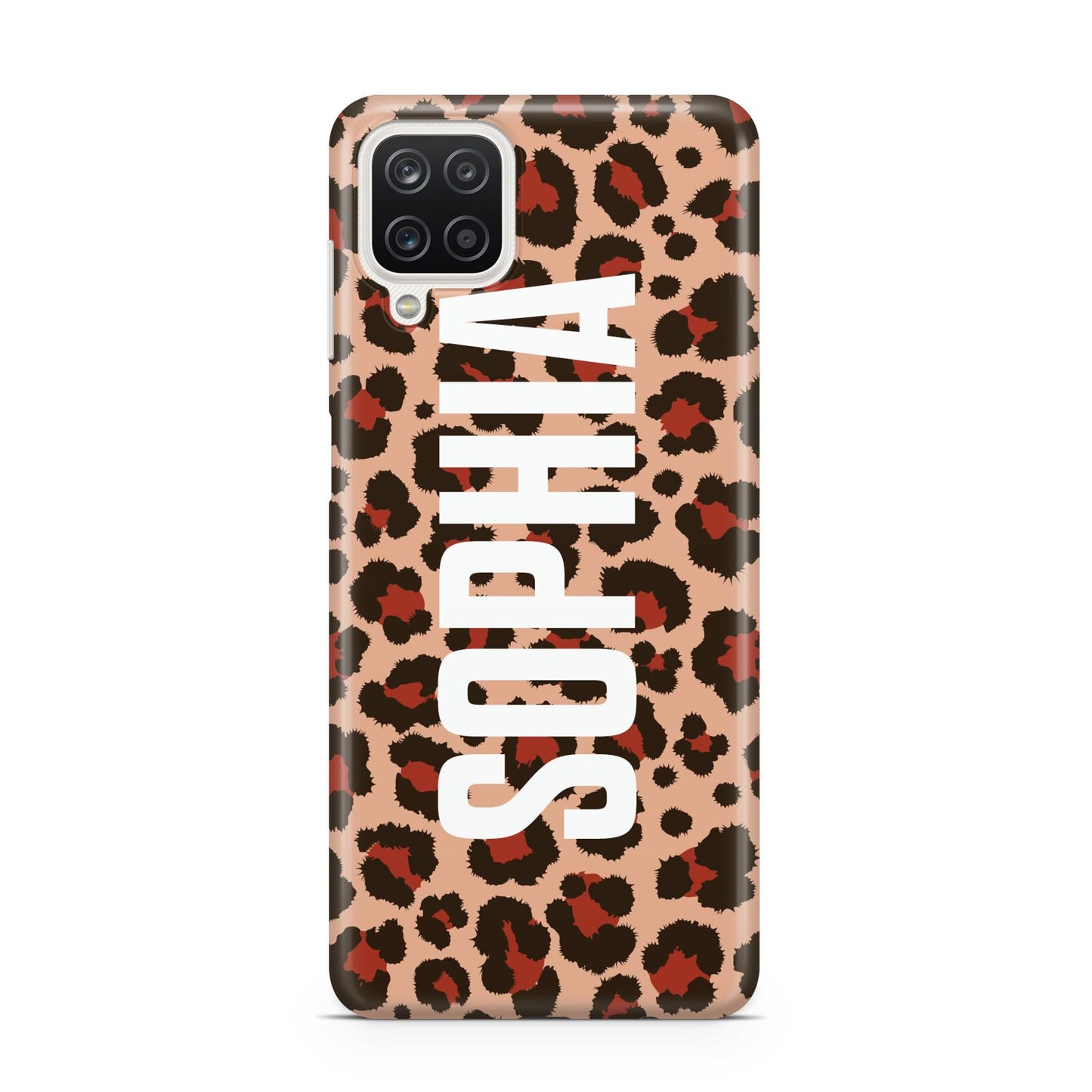 Personalised Leopard Print Name Samsung A12 Case