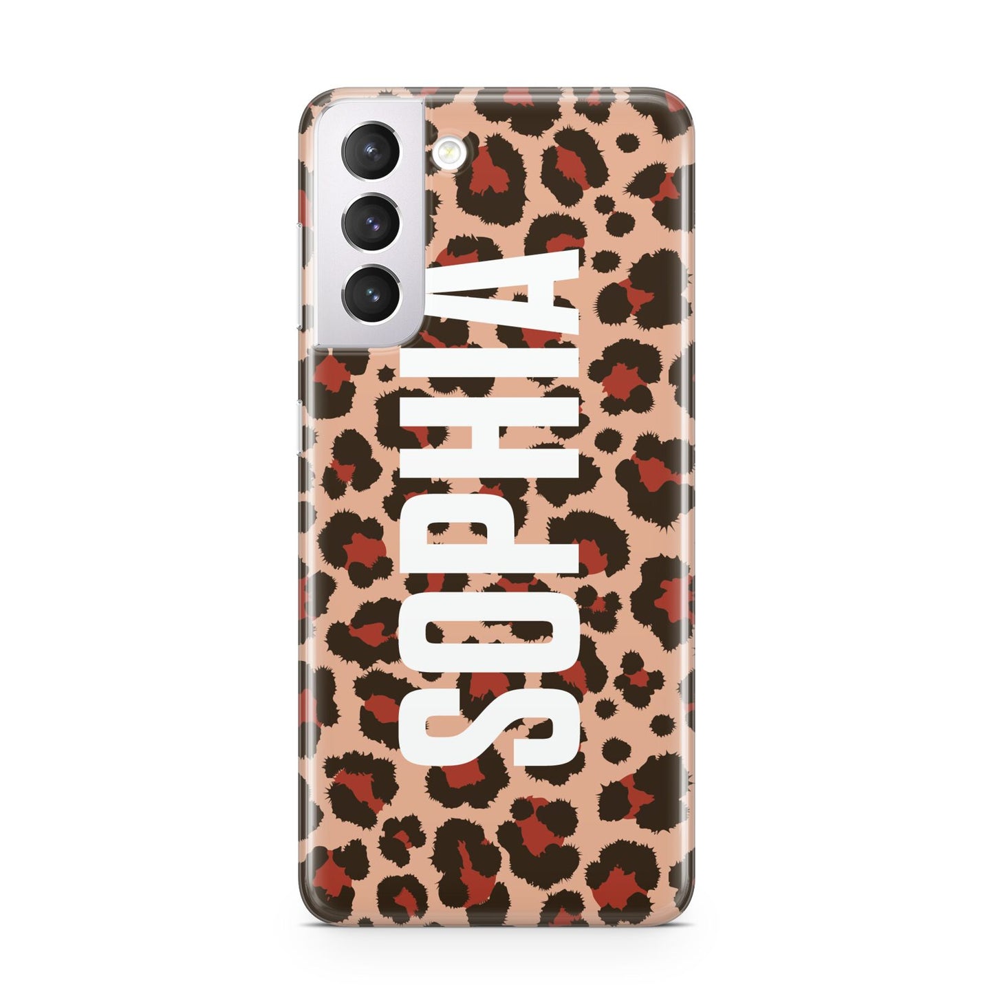 Personalised Leopard Print Name Samsung S21 Case