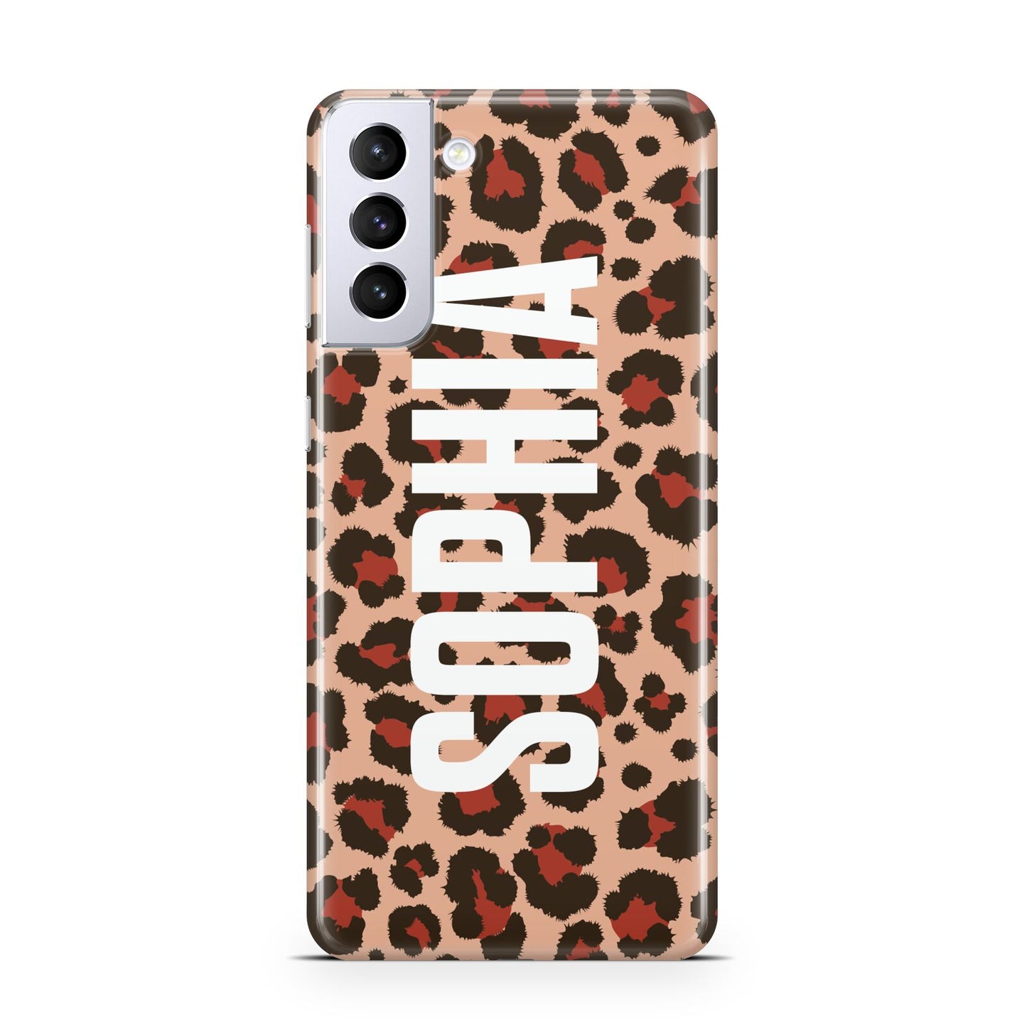 Personalised Leopard Print Name Samsung S21 Plus Case