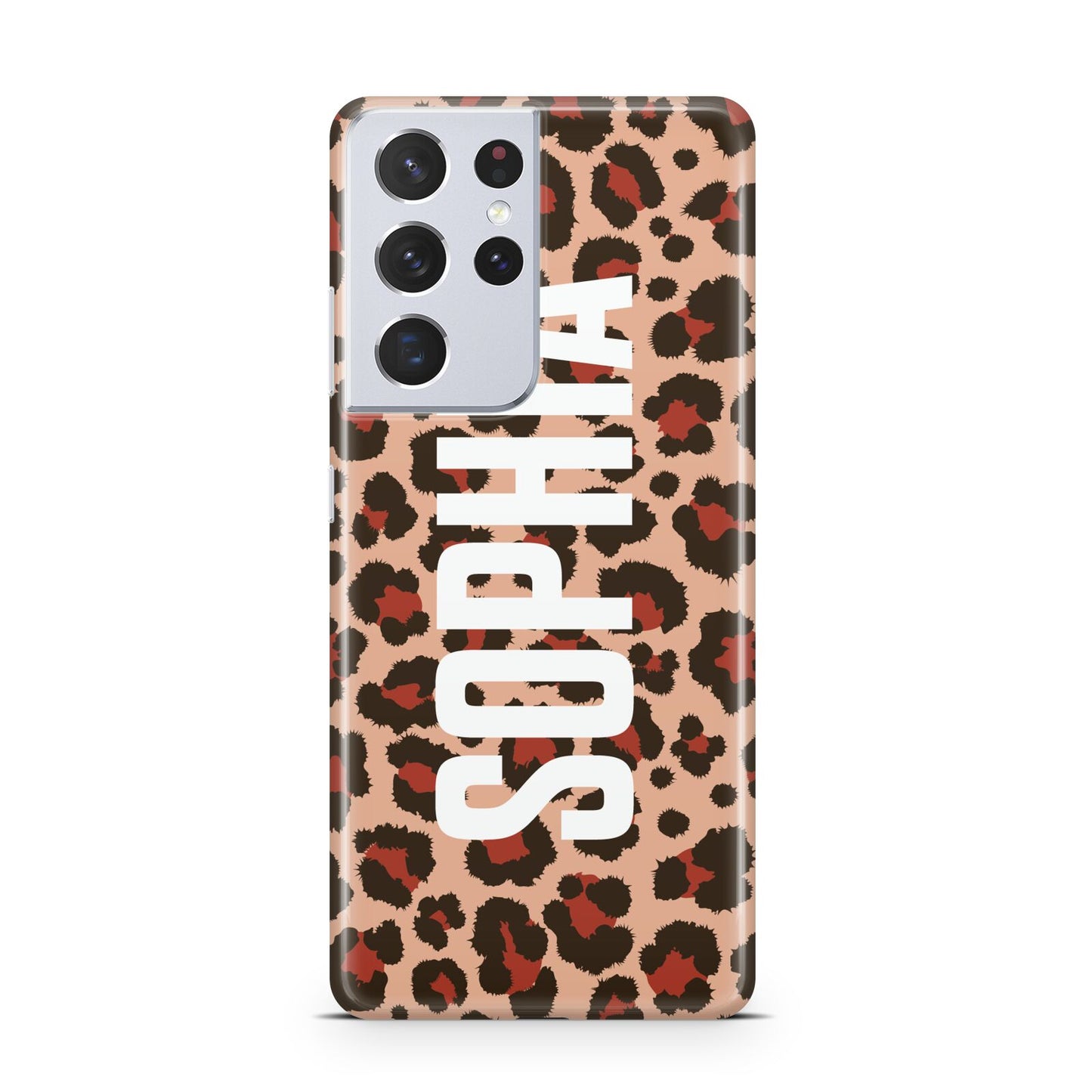 Personalised Leopard Print Name Samsung S21 Ultra Case