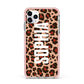 Personalised Leopard Print Name iPhone 11 Pro Max Impact Pink Edge Case