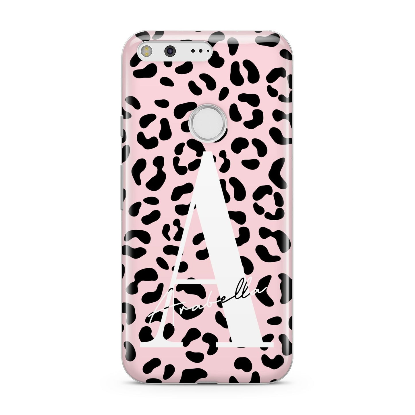 Personalised Leopard Print Pink Black Google Pixel Case