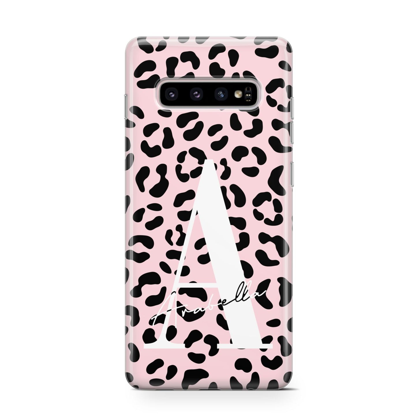 Personalised Leopard Print Pink Black Protective Samsung Galaxy Case