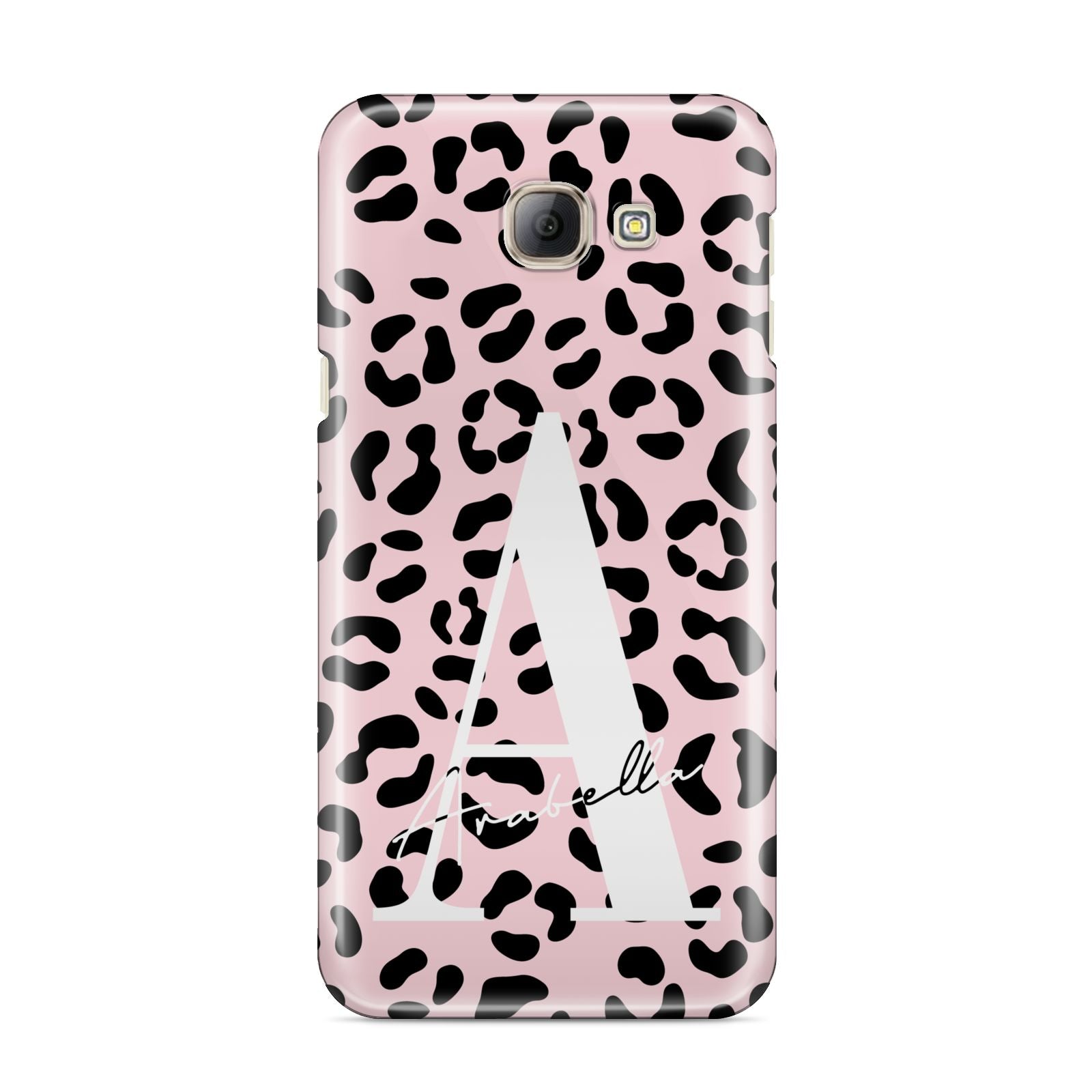 Personalised Leopard Print Pink Black Samsung Galaxy A8 2016 Case