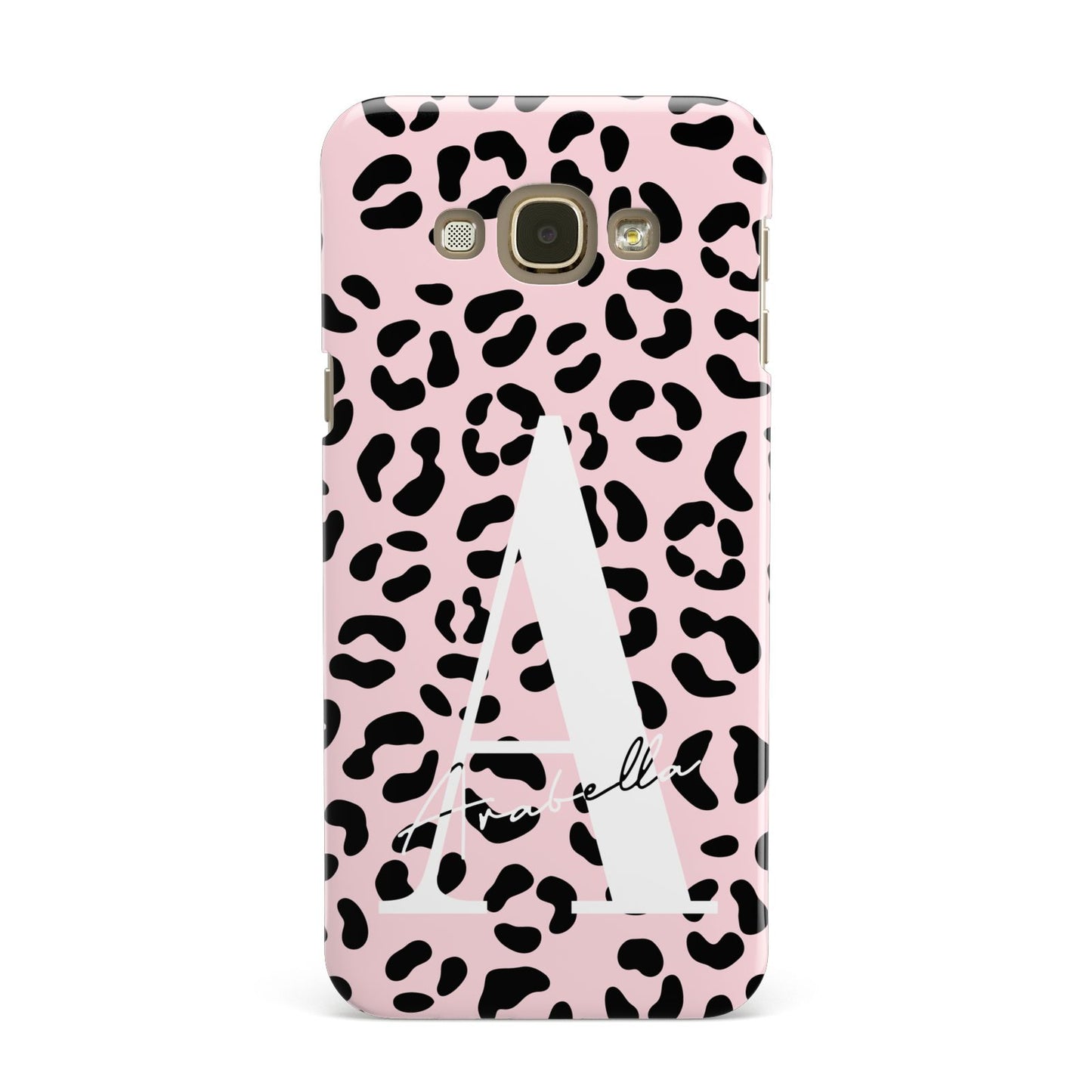 Personalised Leopard Print Pink Black Samsung Galaxy A8 Case