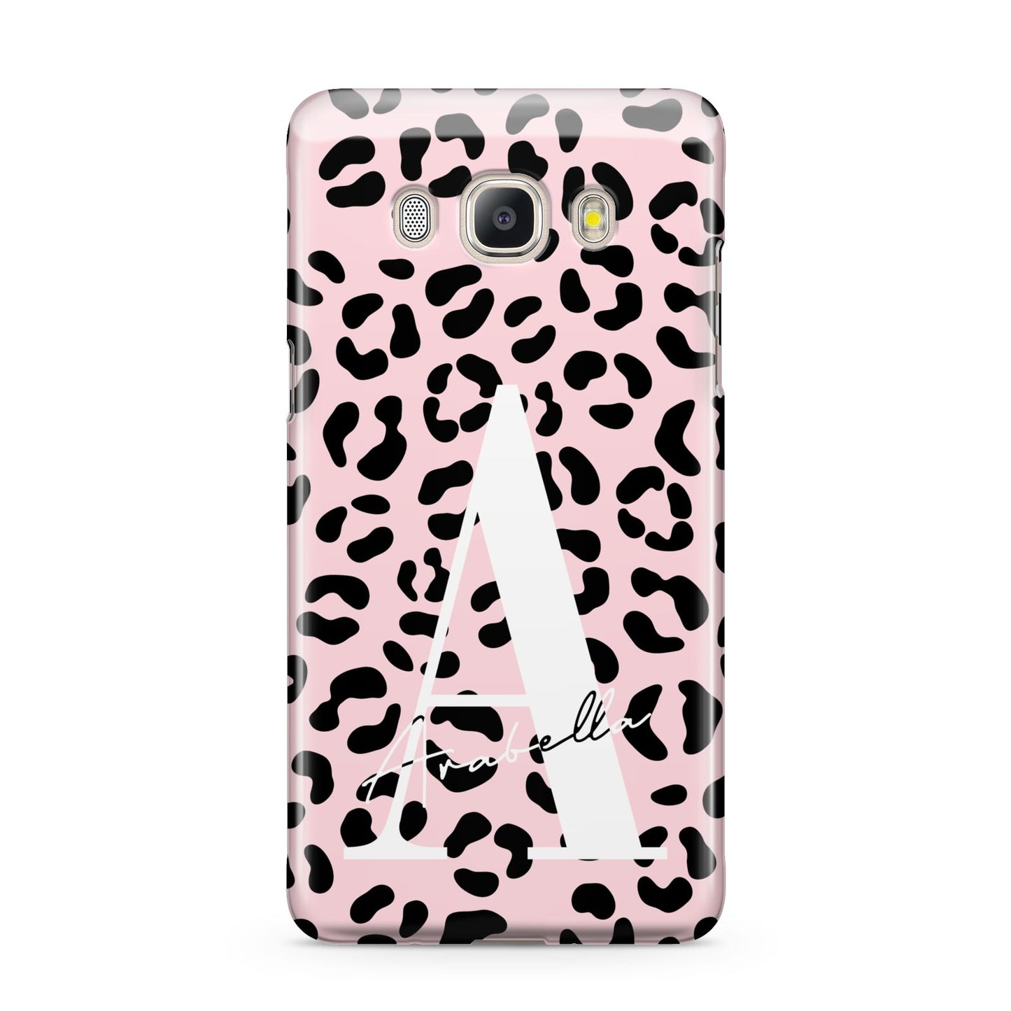 Personalised Leopard Print Pink Black Samsung Galaxy J5 2016 Case