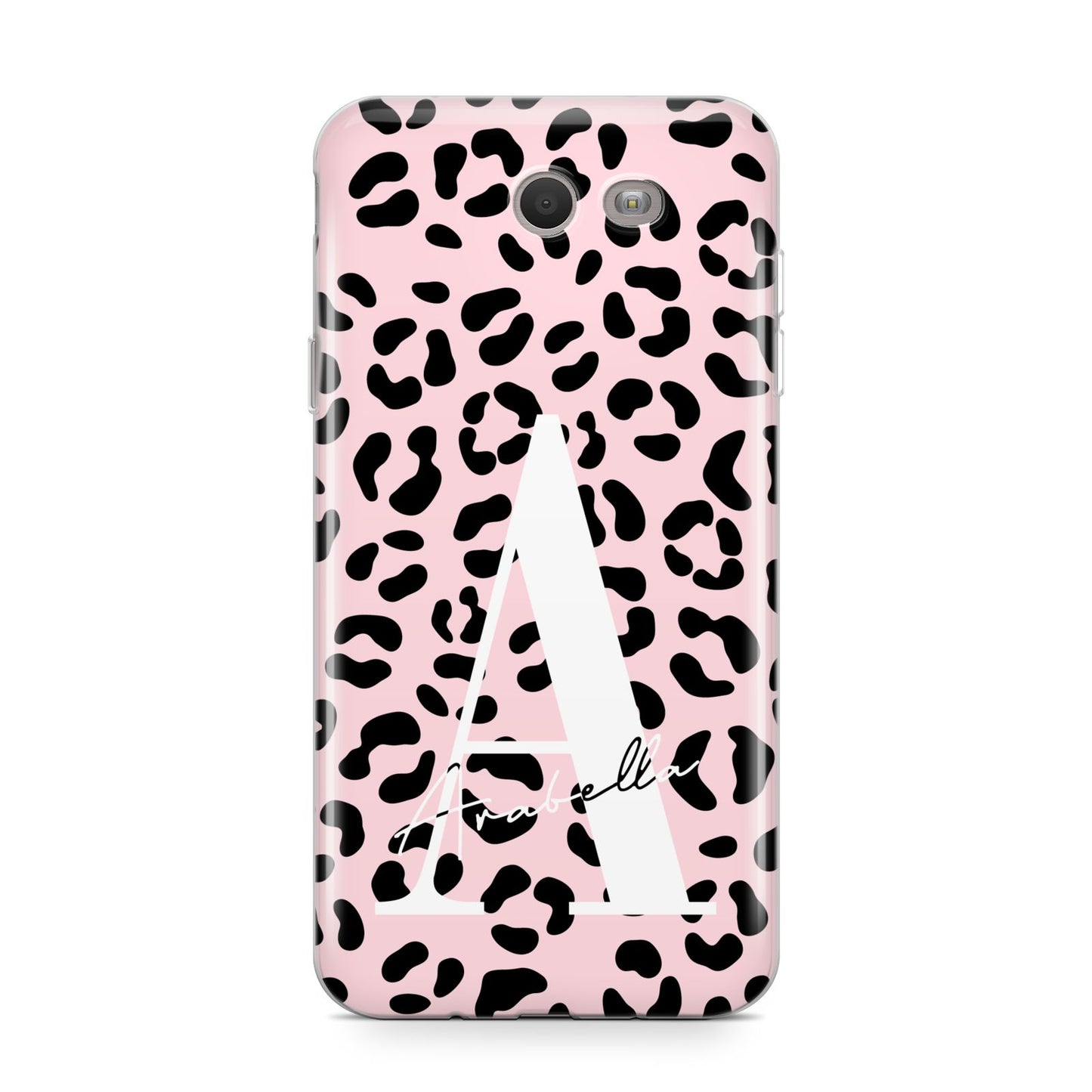 Personalised Leopard Print Pink Black Samsung Galaxy J7 2017 Case