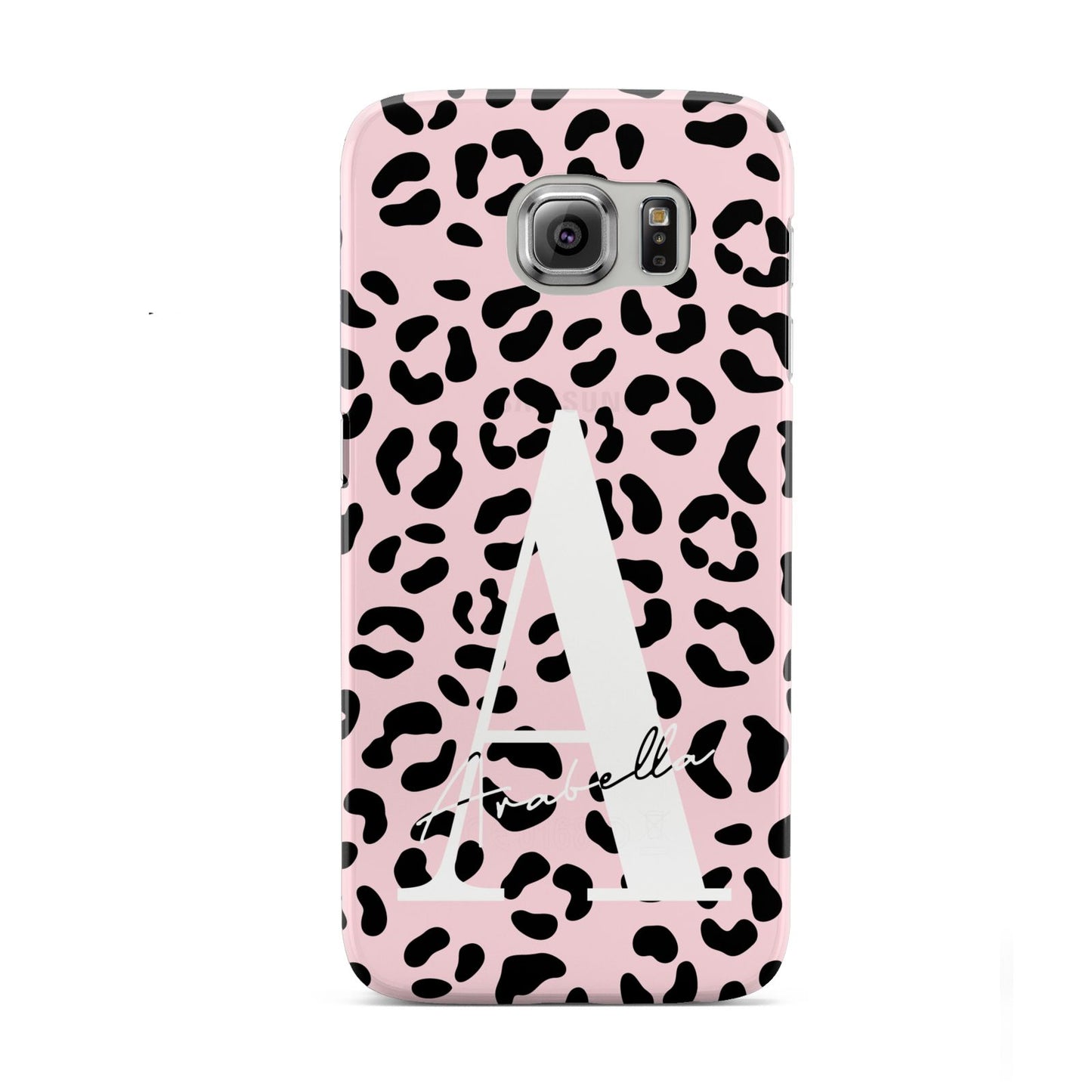 Personalised Leopard Print Pink Black Samsung Galaxy S6 Case