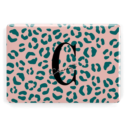 Personalised Leopard Print Pink Green Apple MacBook Case