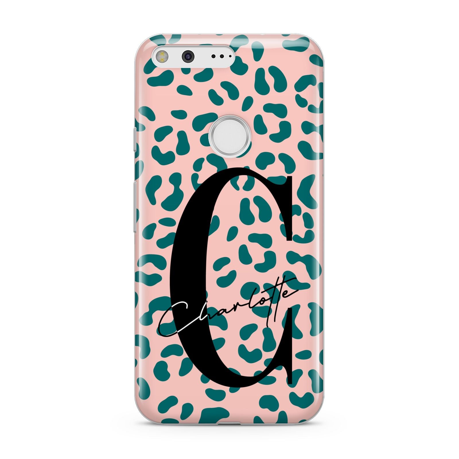 Personalised Leopard Print Pink Green Google Pixel Case