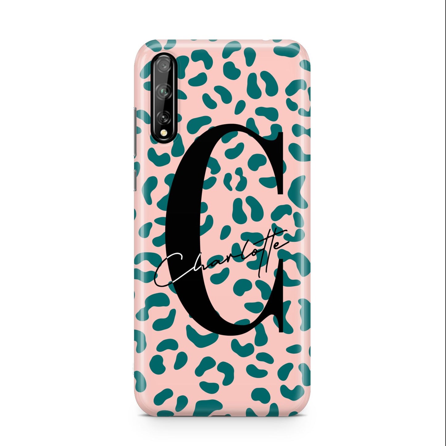 Personalised Leopard Print Pink Green Huawei Enjoy 10s Phone Case