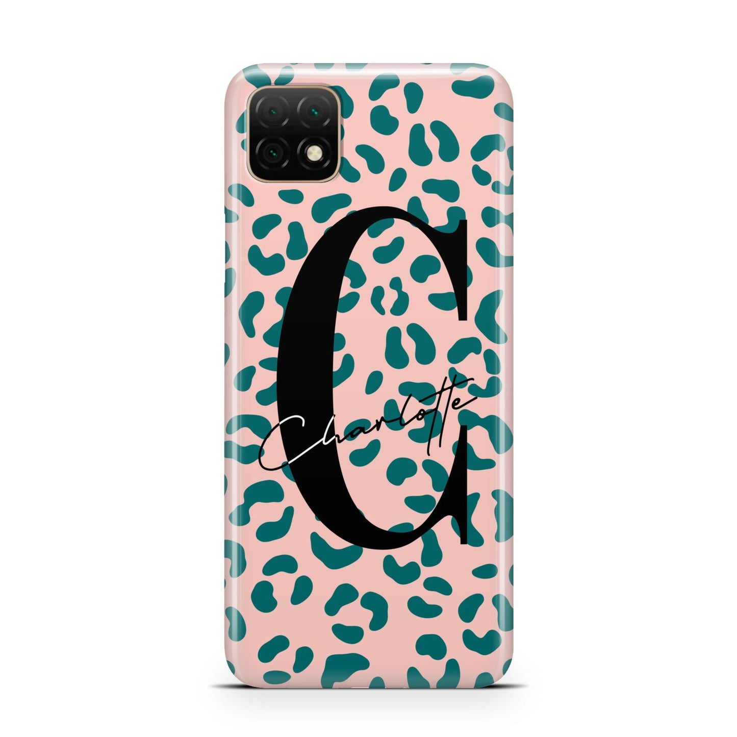 Personalised Leopard Print Pink Green Huawei Enjoy 20 Phone Case