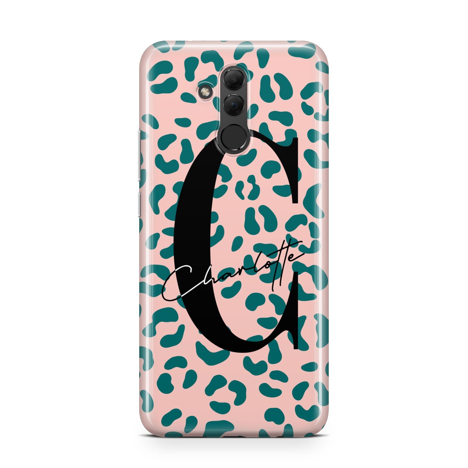 Personalised Leopard Print Pink Green Huawei Mate 20 Lite