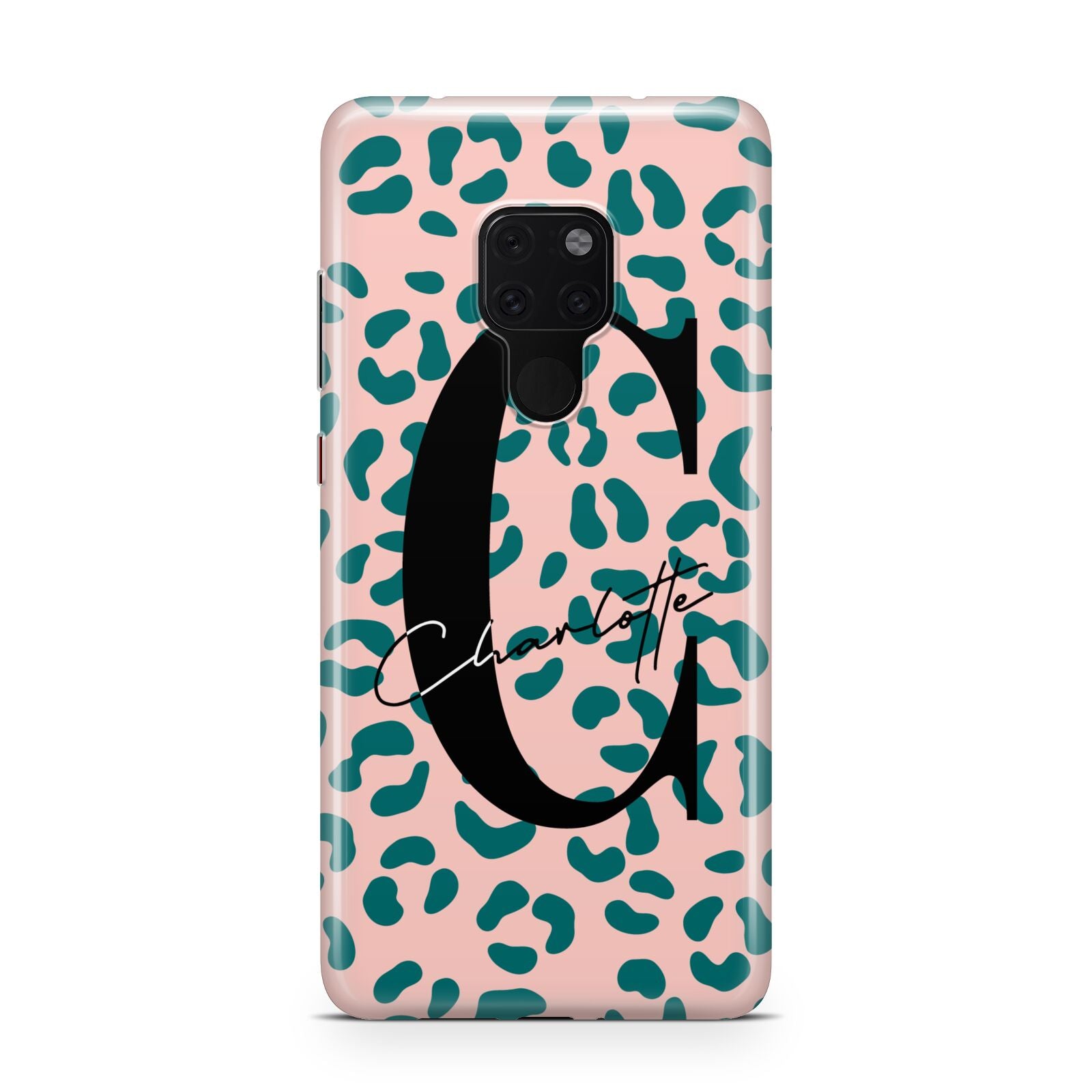 Personalised Leopard Print Pink Green Huawei Mate 20 Phone Case