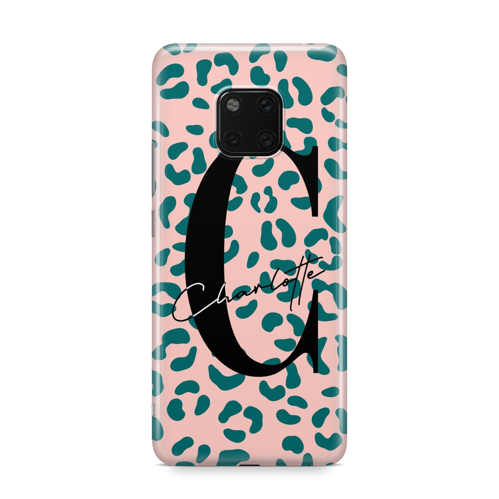 Personalised Leopard Print Pink Green Huawei Mate 20 Pro Phone Case