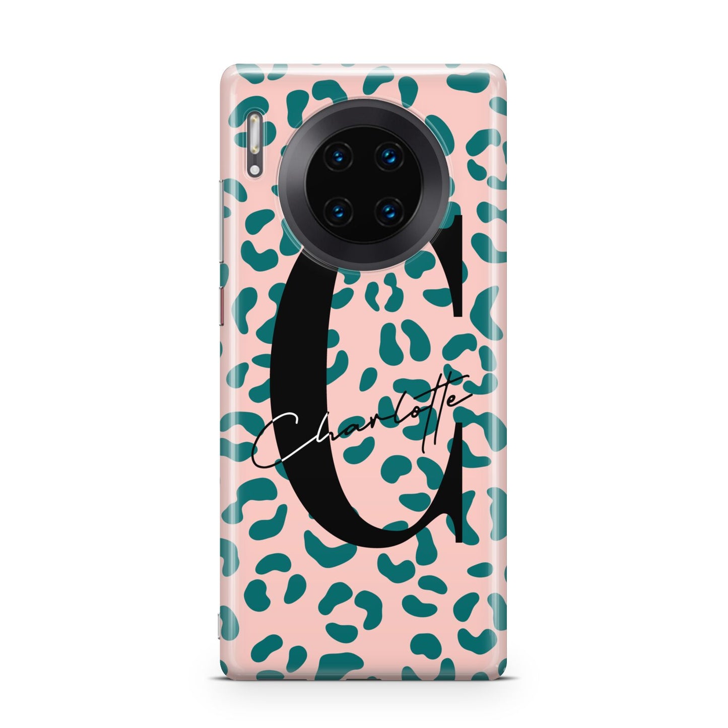 Personalised Leopard Print Pink Green Huawei Mate 30 Pro Phone Case