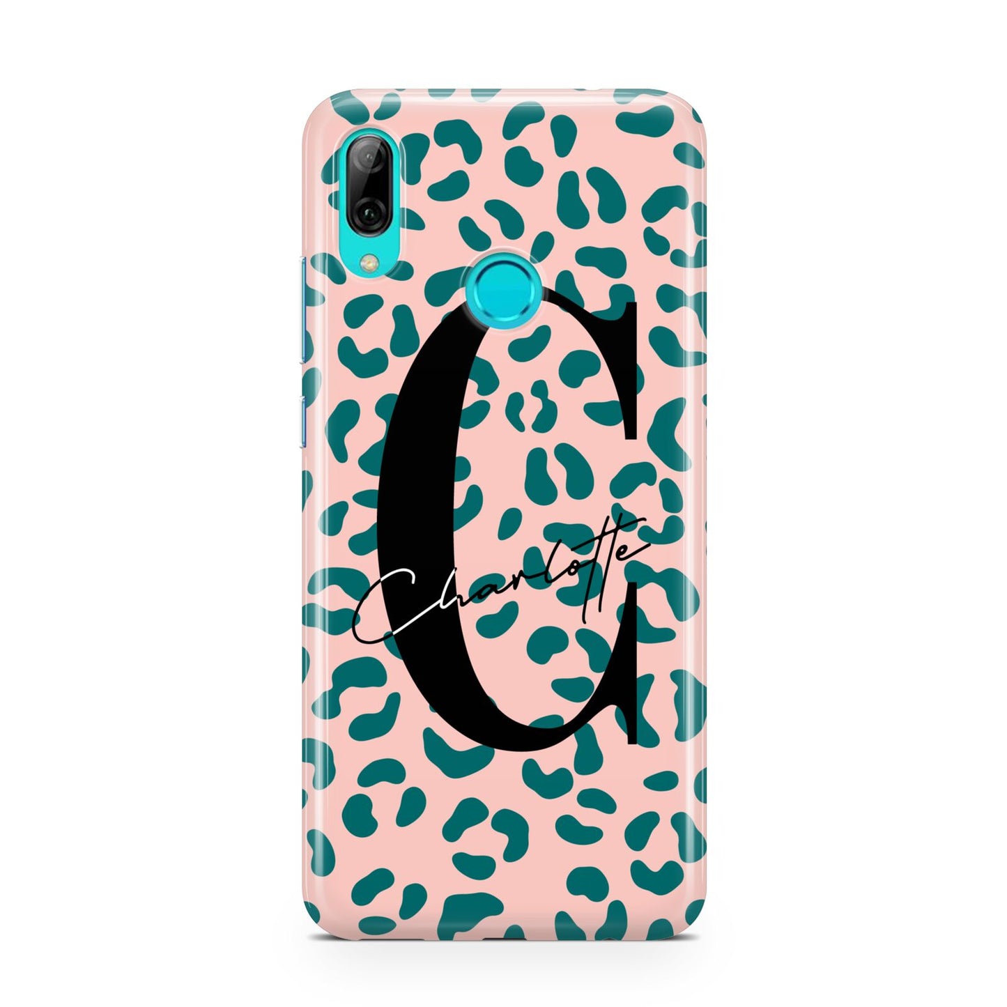 Personalised Leopard Print Pink Green Huawei P Smart 2019 Case