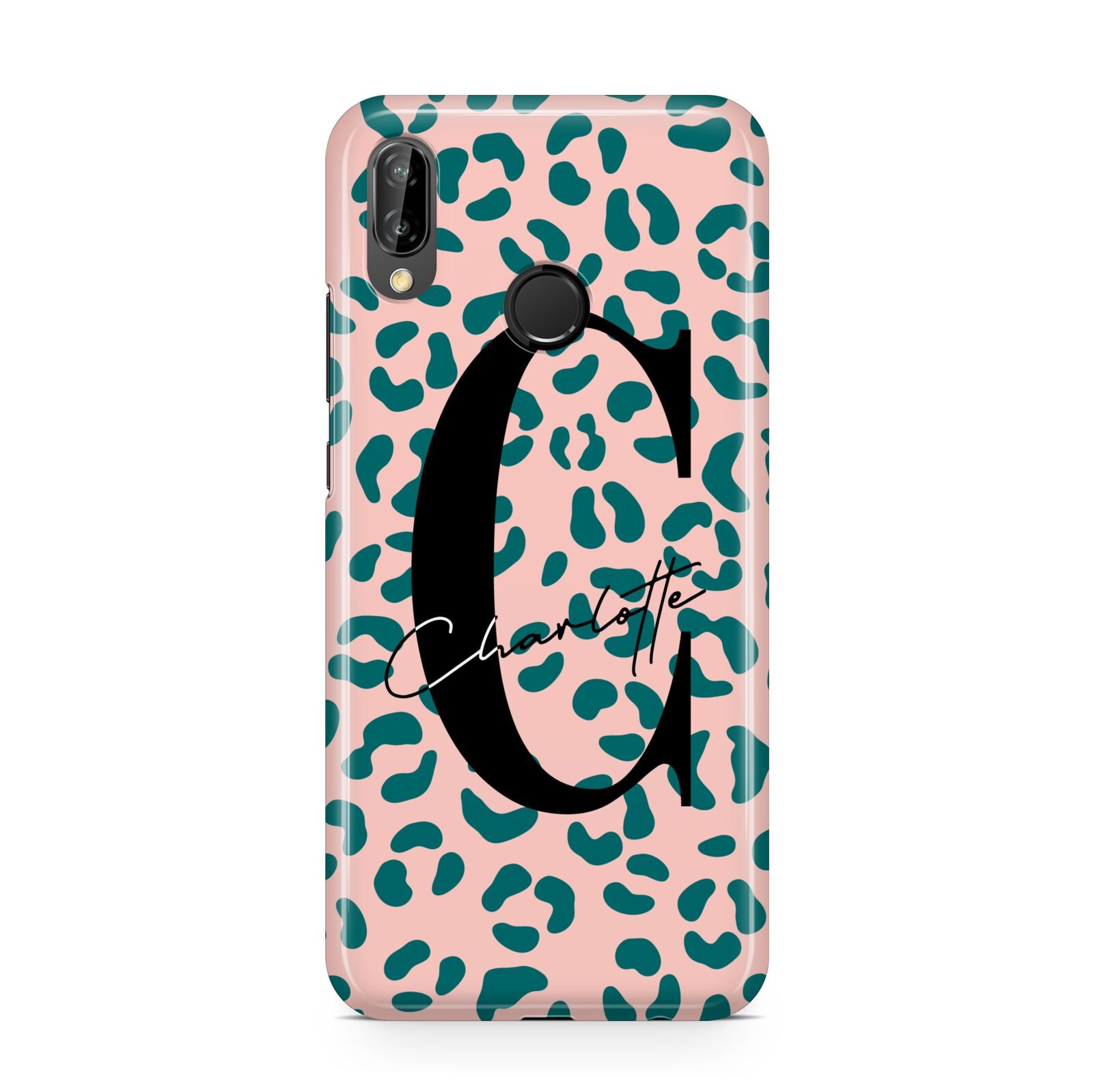 Personalised Leopard Print Pink Green Huawei P20 Lite Phone Case