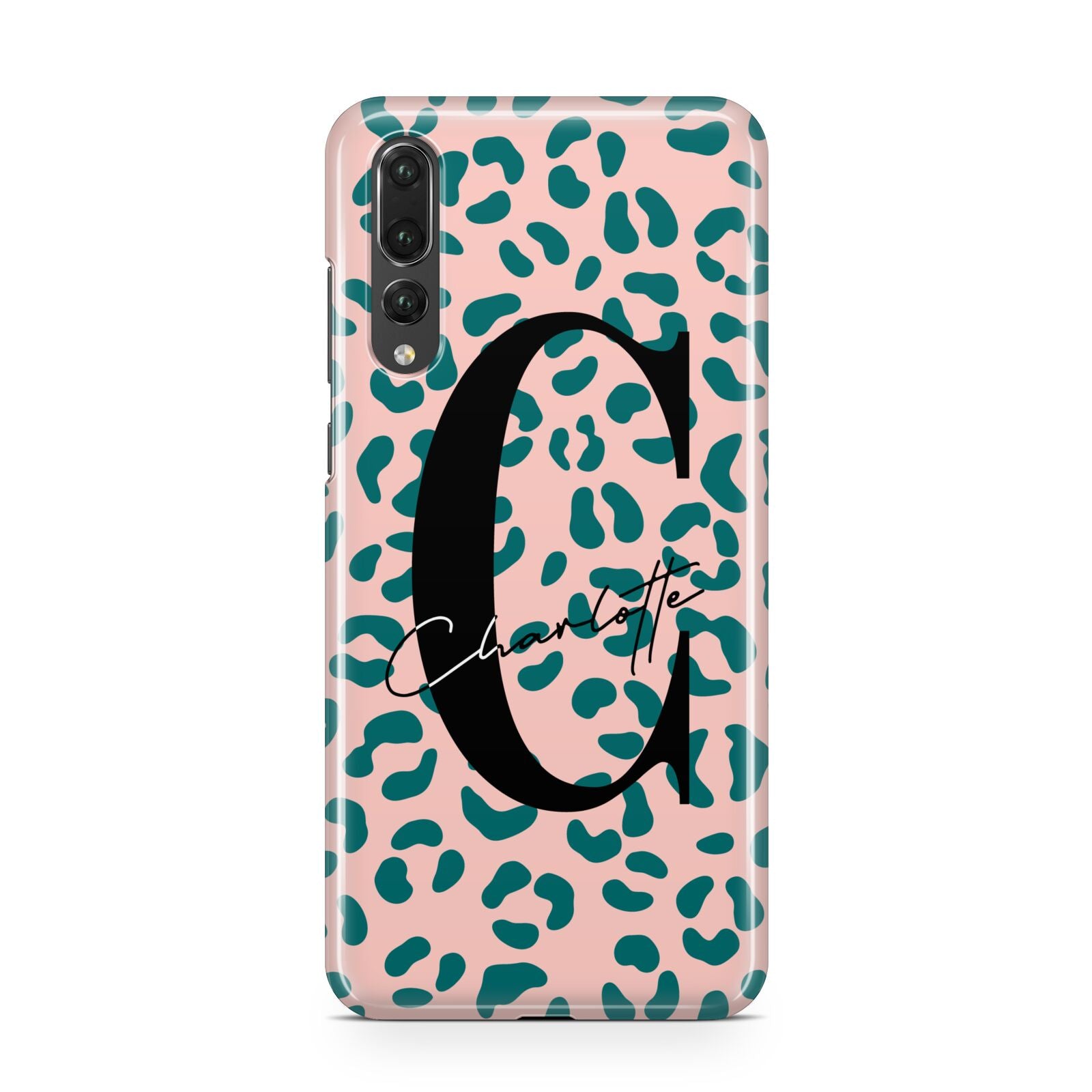 Personalised Leopard Print Pink Green Huawei P20 Pro Phone Case