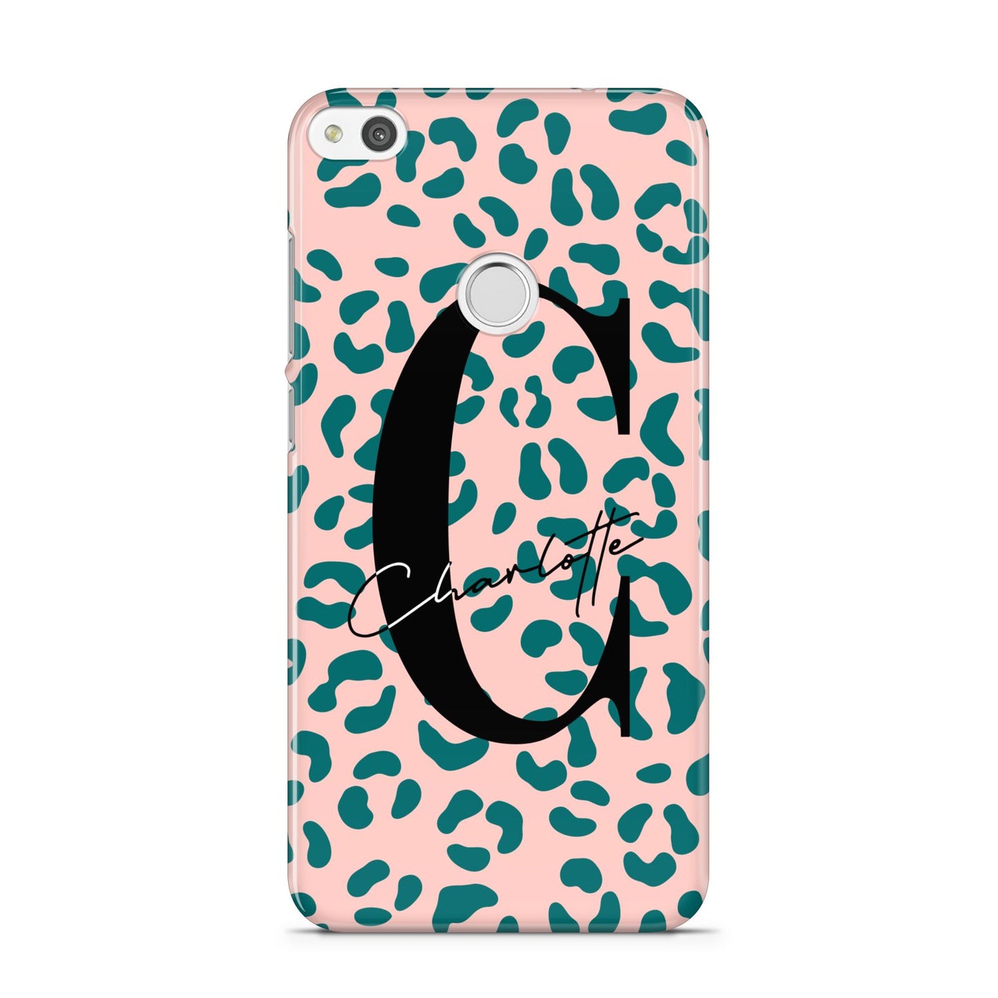 Personalised Leopard Print Pink Green Huawei P8 Lite Case