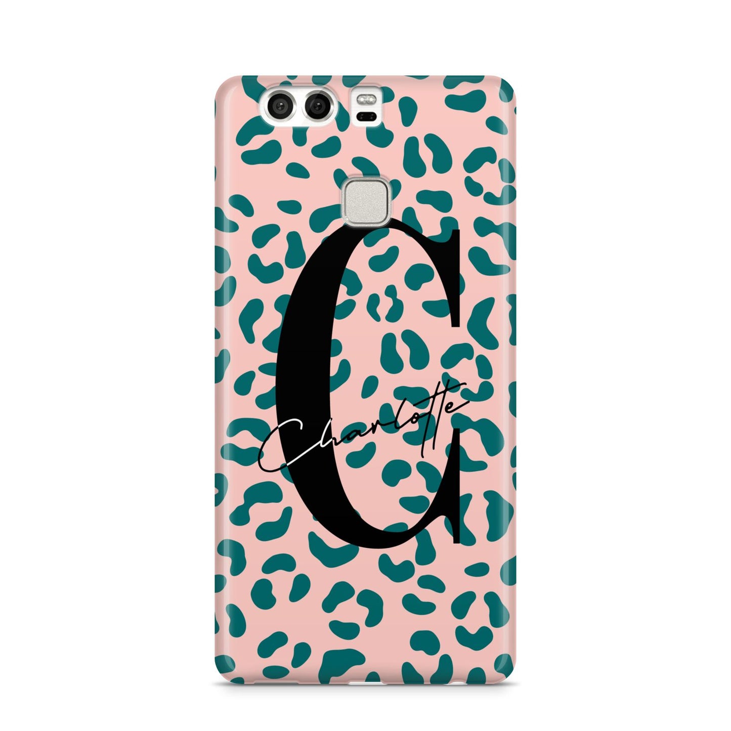 Personalised Leopard Print Pink Green Huawei P9 Case