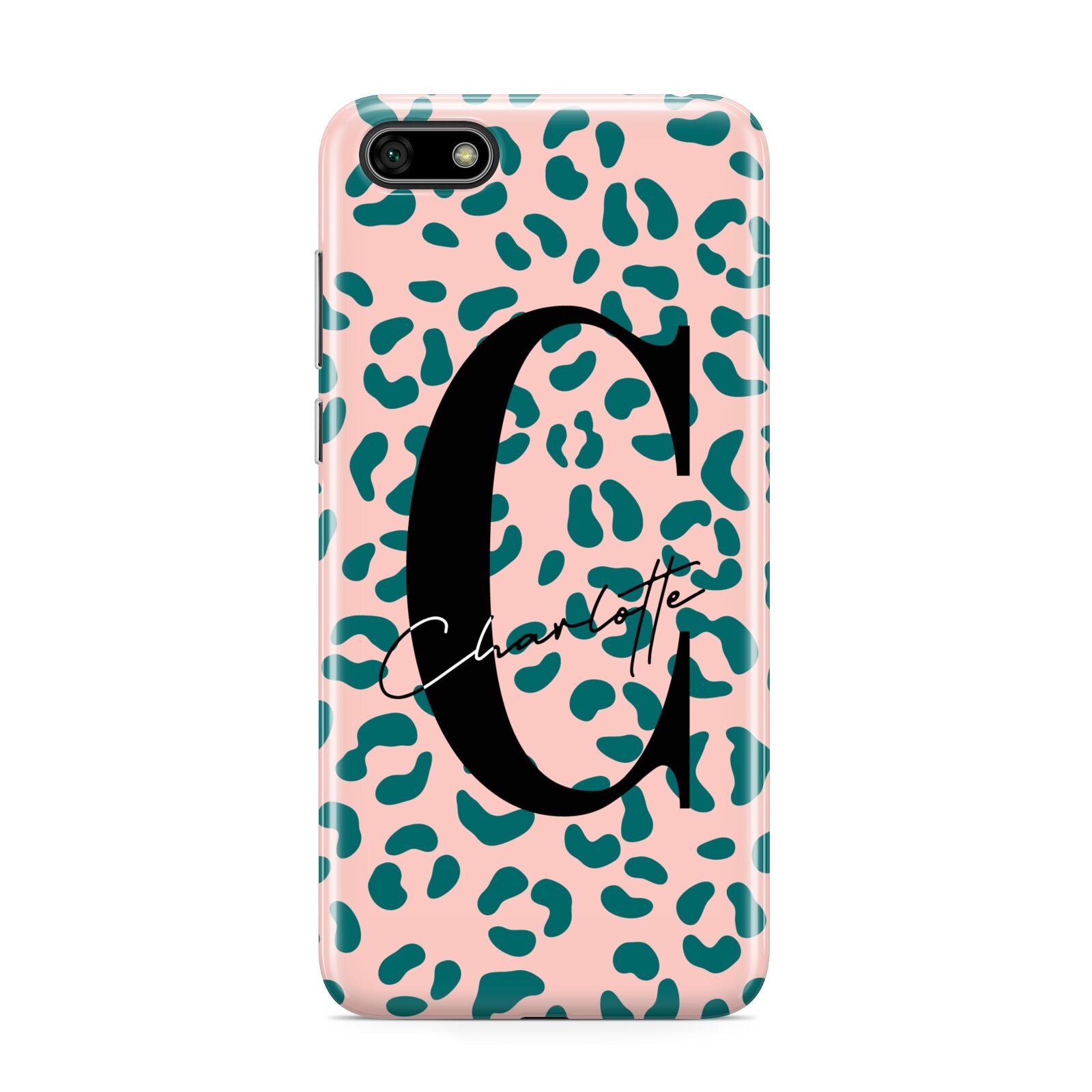 Personalised Leopard Print Pink Green Huawei Y5 Prime 2018 Phone Case