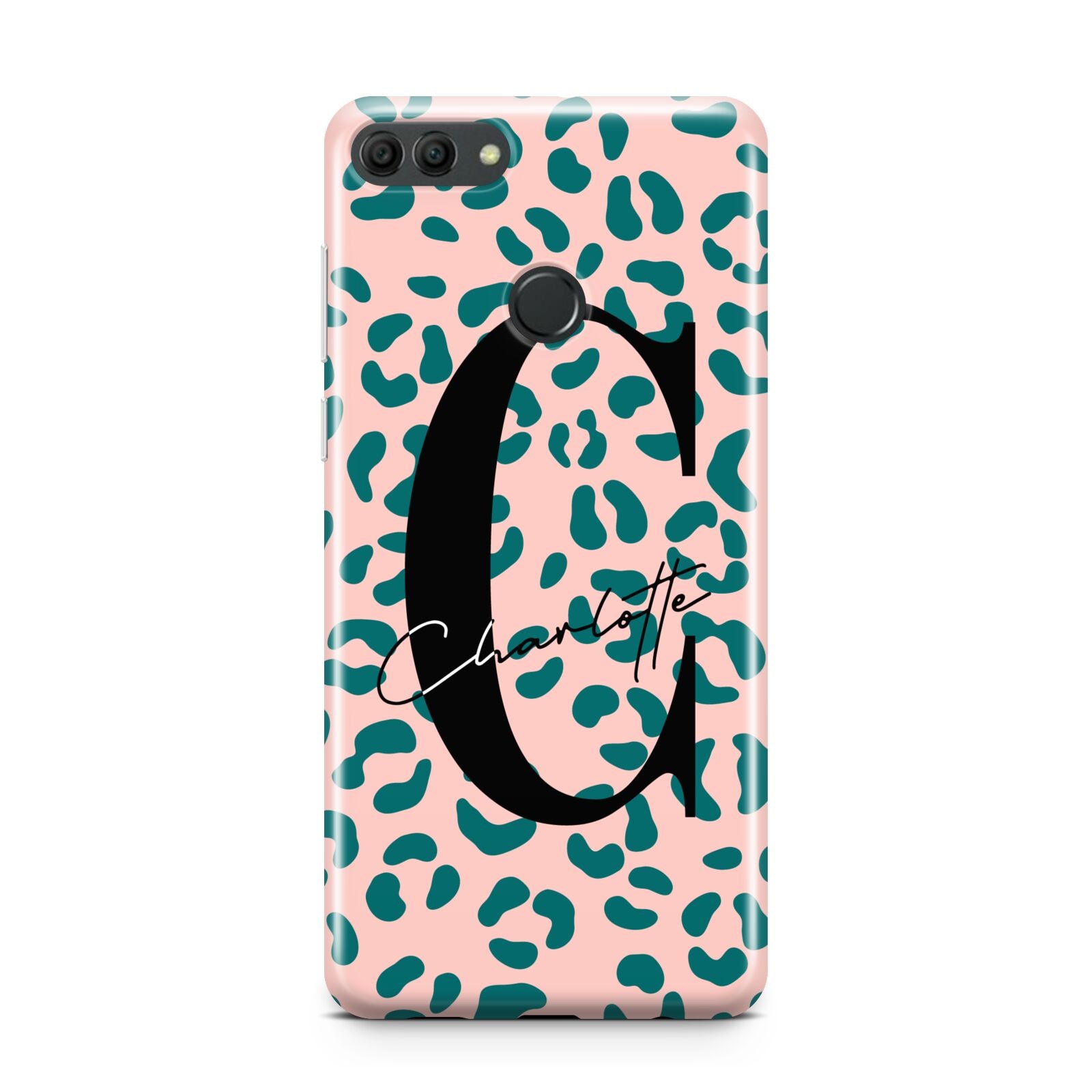 Personalised Leopard Print Pink Green Huawei Y9 2018