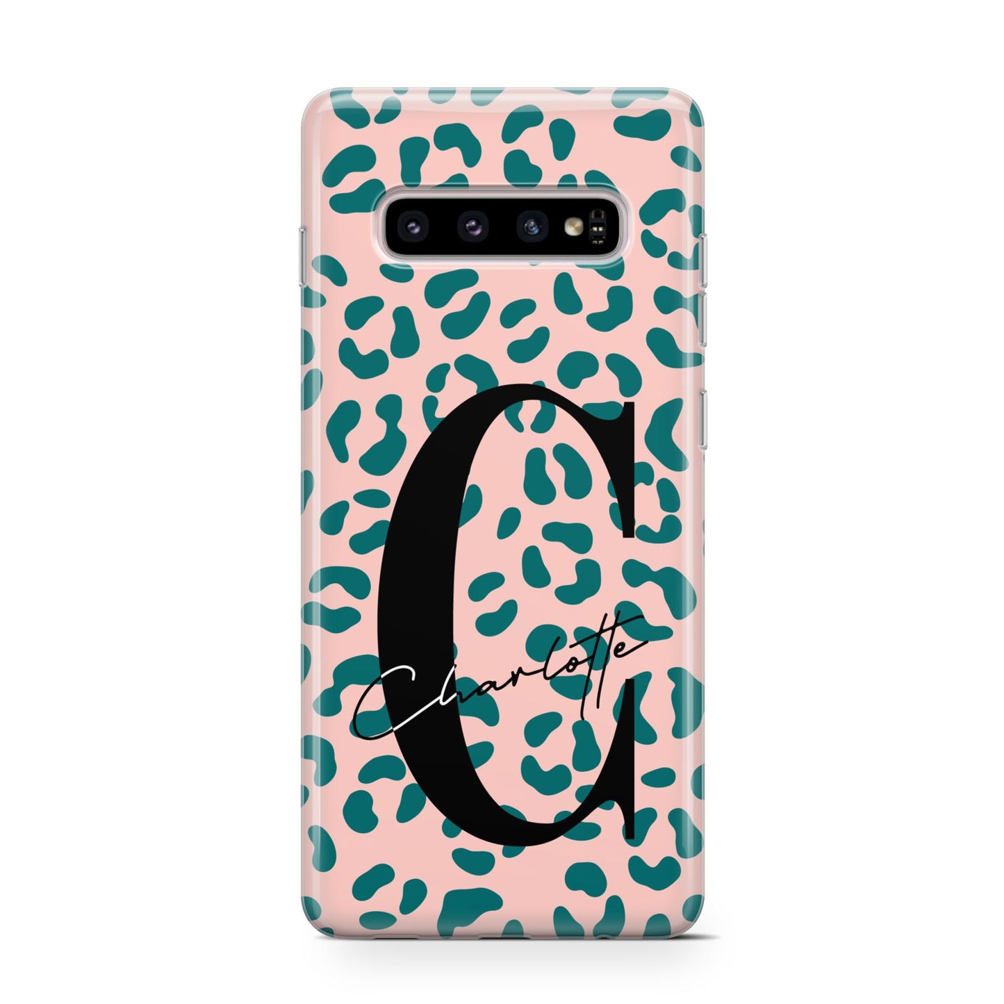 Personalised Leopard Print Pink Green Protective Samsung Galaxy Case