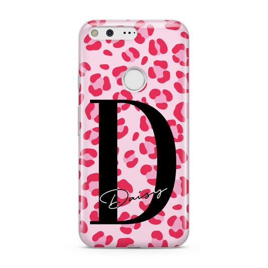 Personalised Leopard Print Pink Red Google Pixel Case