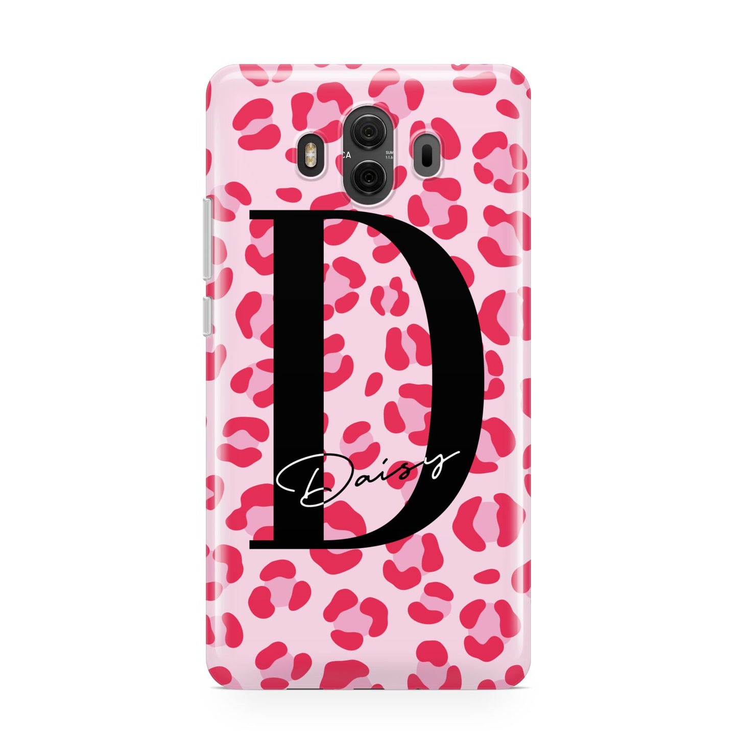 Personalised Leopard Print Pink Red Huawei Mate 10 Protective Phone Case