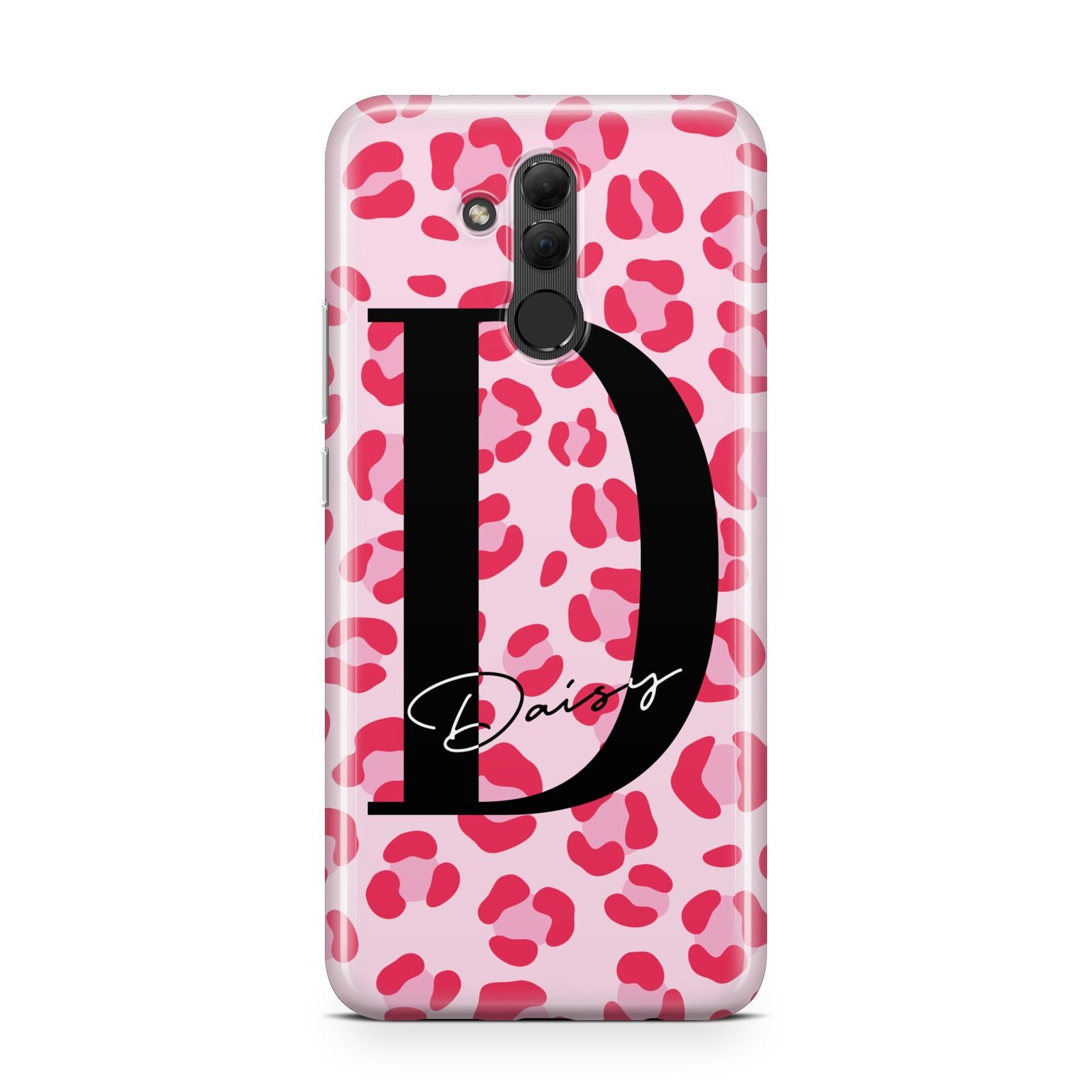 Personalised Leopard Print Pink Red Huawei Mate 20 Lite