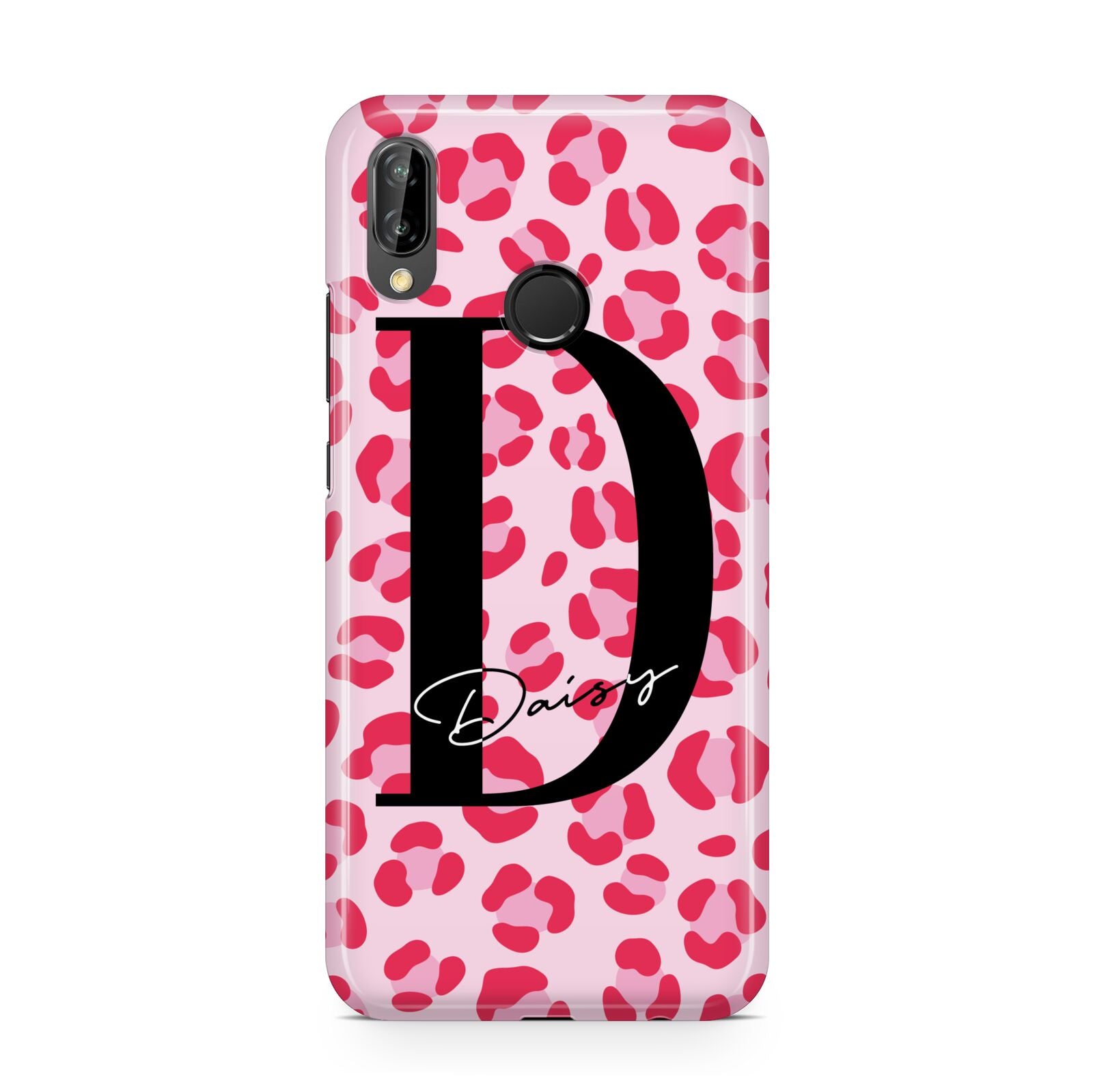 Personalised Leopard Print Pink Red Huawei P20 Lite Phone Case