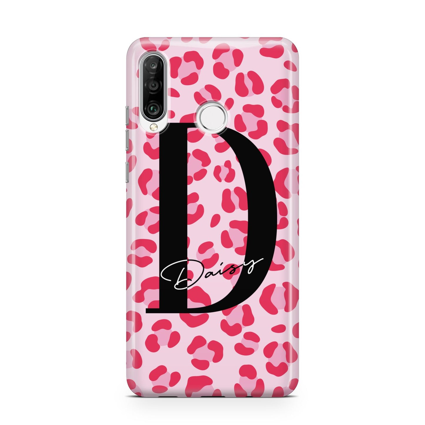 Personalised Leopard Print Pink Red Huawei P30 Lite Phone Case