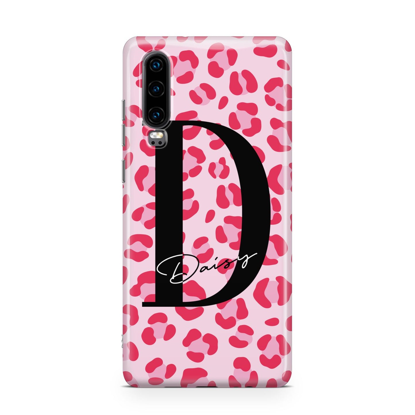 Personalised Leopard Print Pink Red Huawei P30 Phone Case