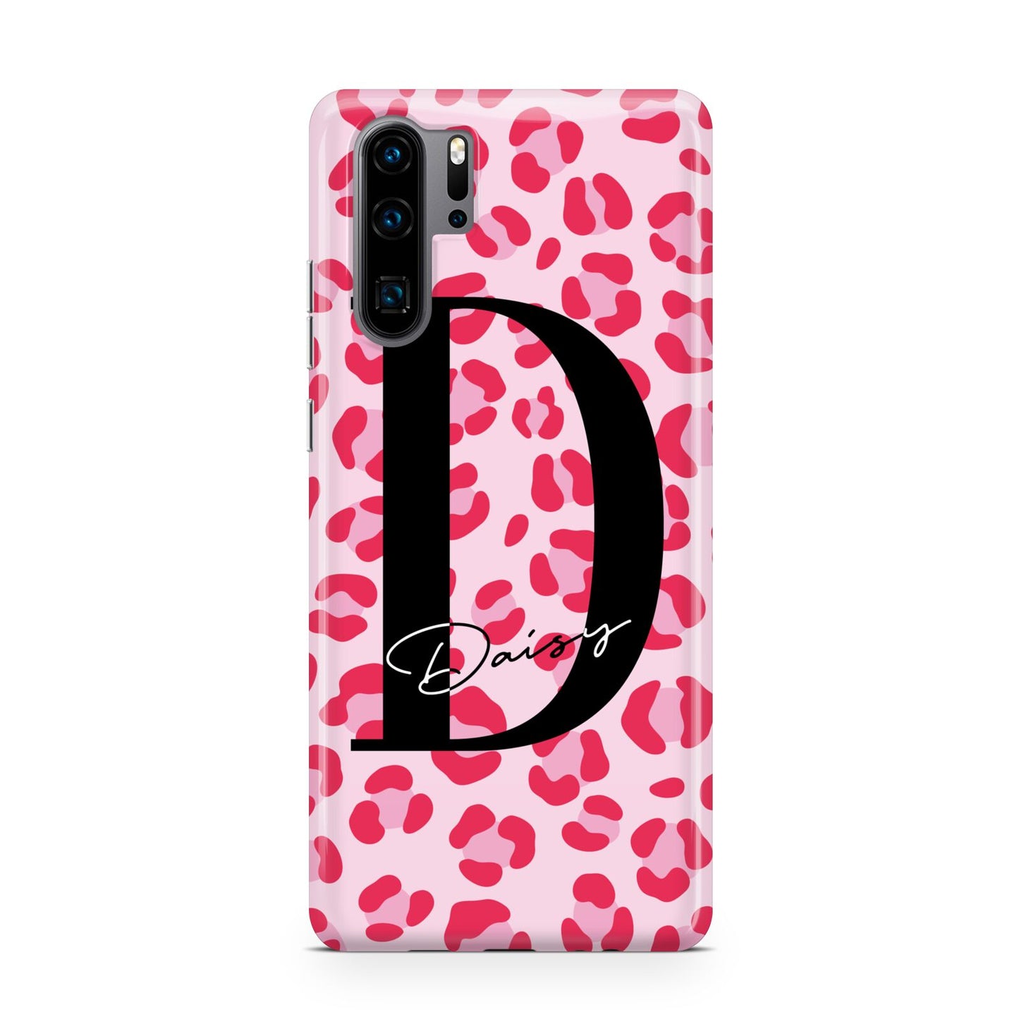 Personalised Leopard Print Pink Red Huawei P30 Pro Phone Case