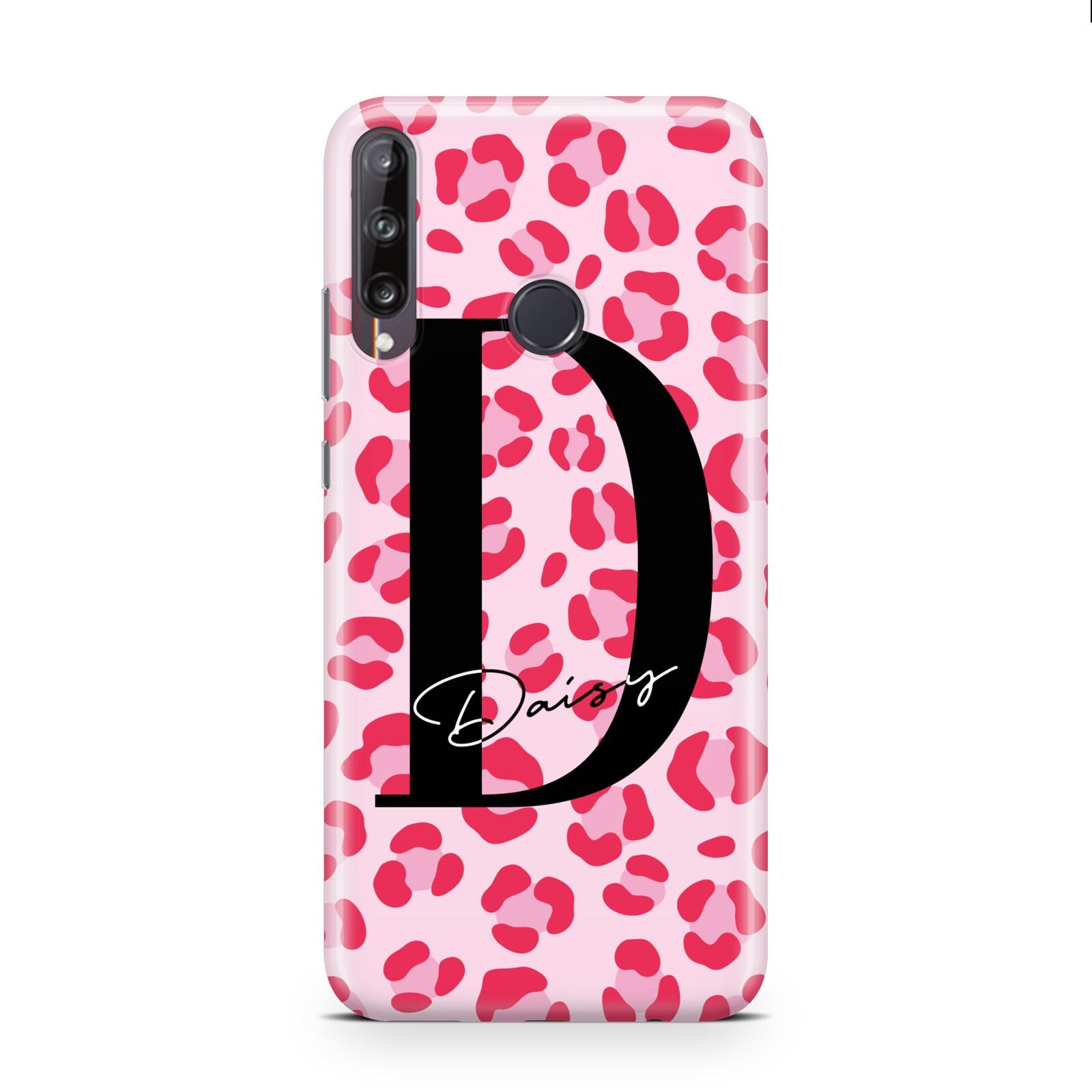 Personalised Leopard Print Pink Red Huawei P40 Lite E Phone Case