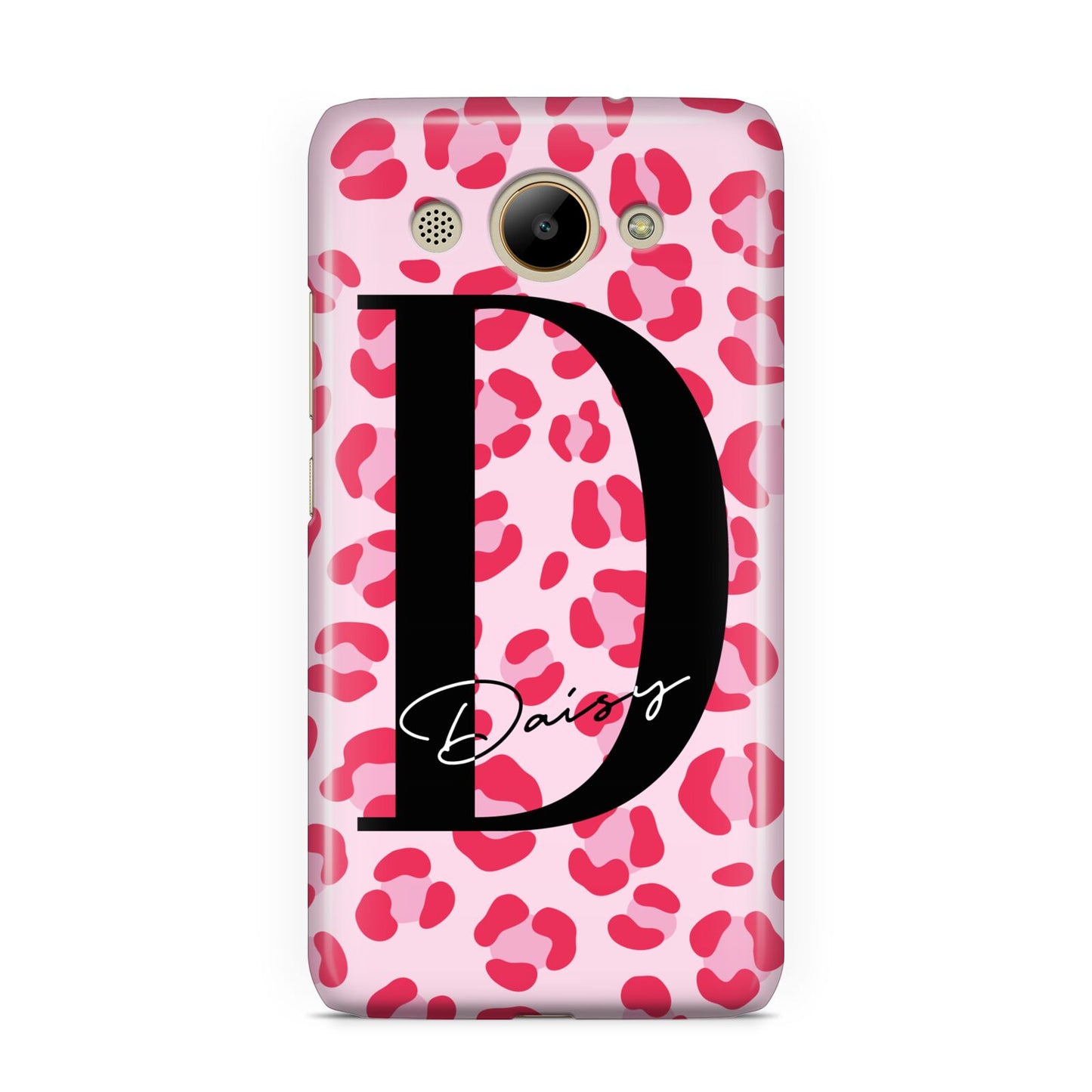 Personalised Leopard Print Pink Red Huawei Y3 2017